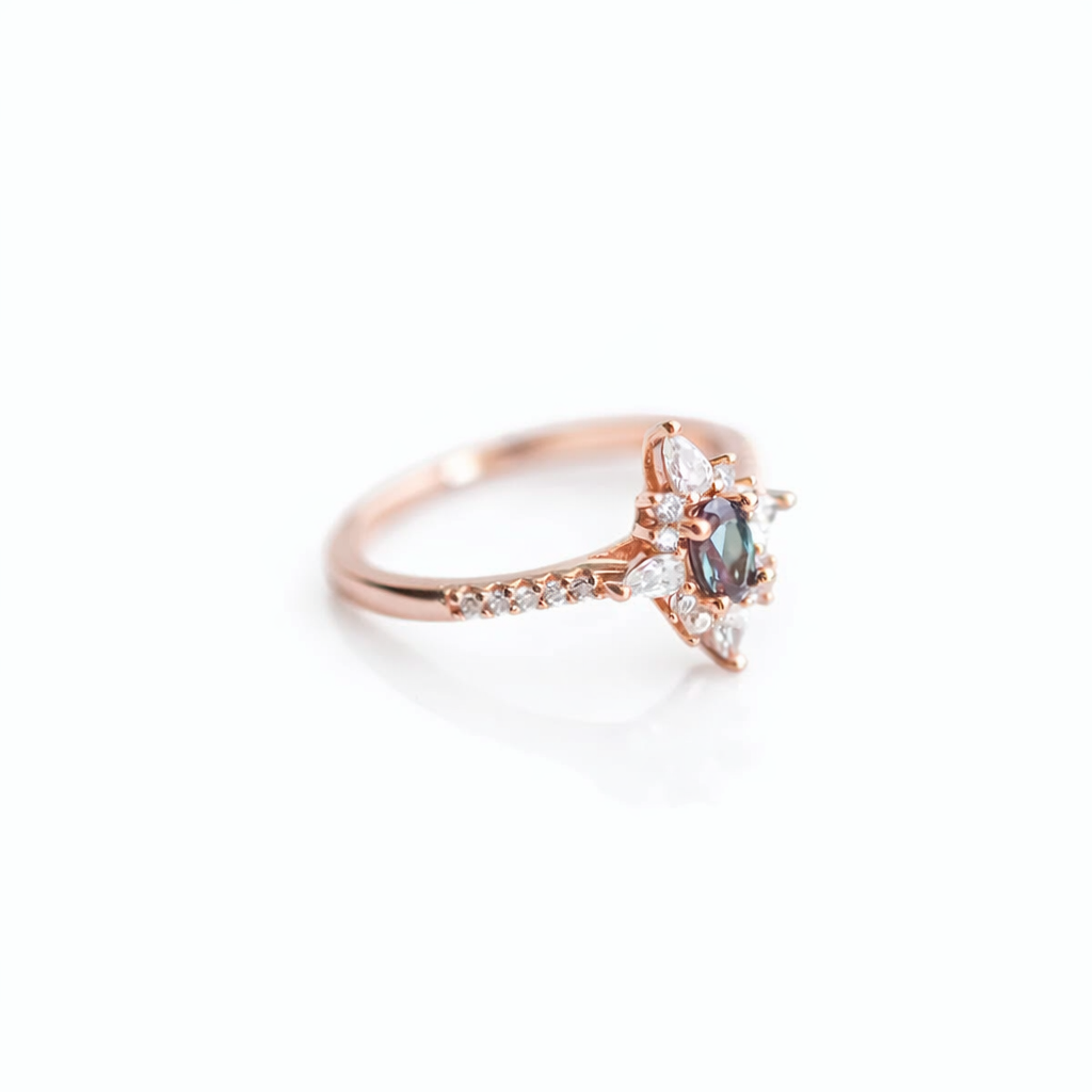 Zoe Alexandrite Ring Rose Gold