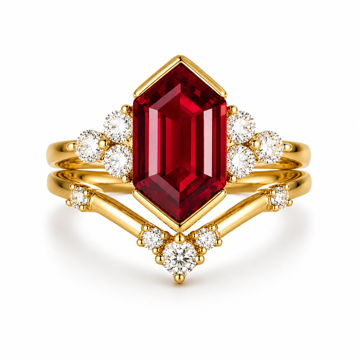 Elena Ruby Ring Set