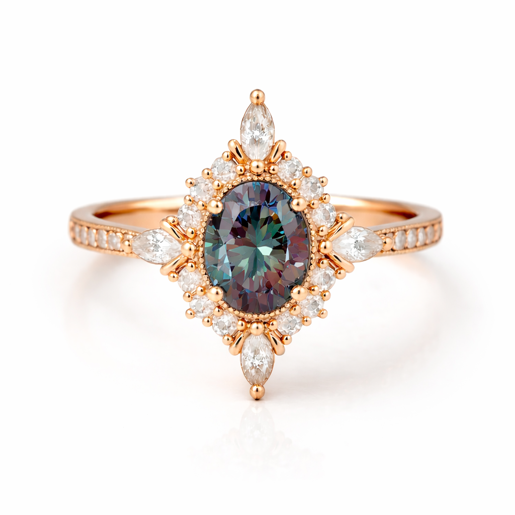 Mia Alexandrite Ring Rose Gold