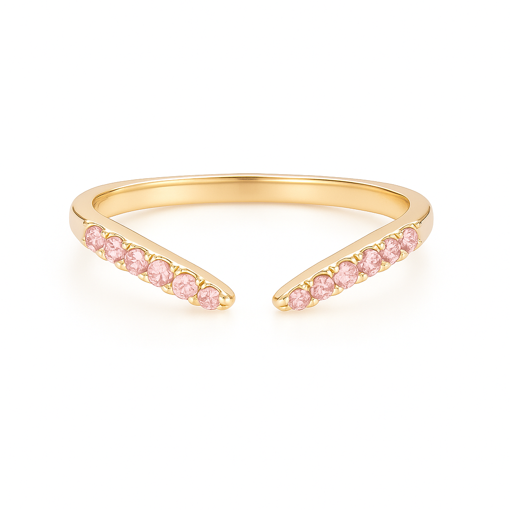 Esi Open Morganite Stacking Band Gold