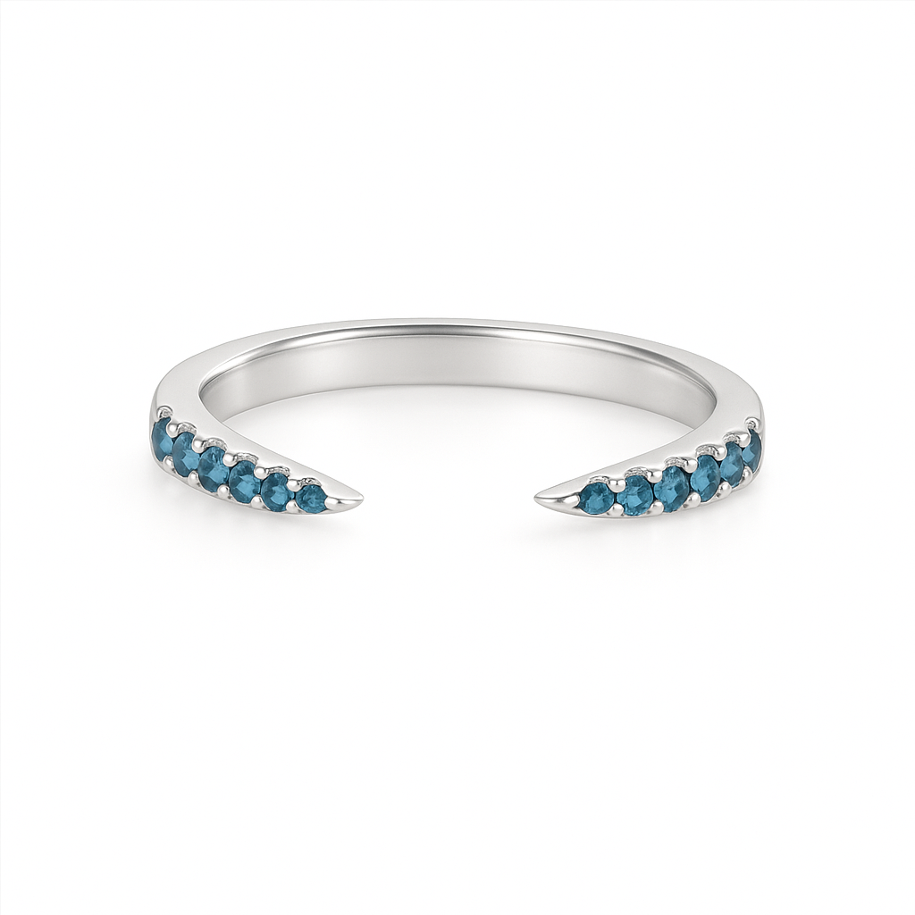 Esi Open London Blue Topaz Stacking Band Sterling Silver