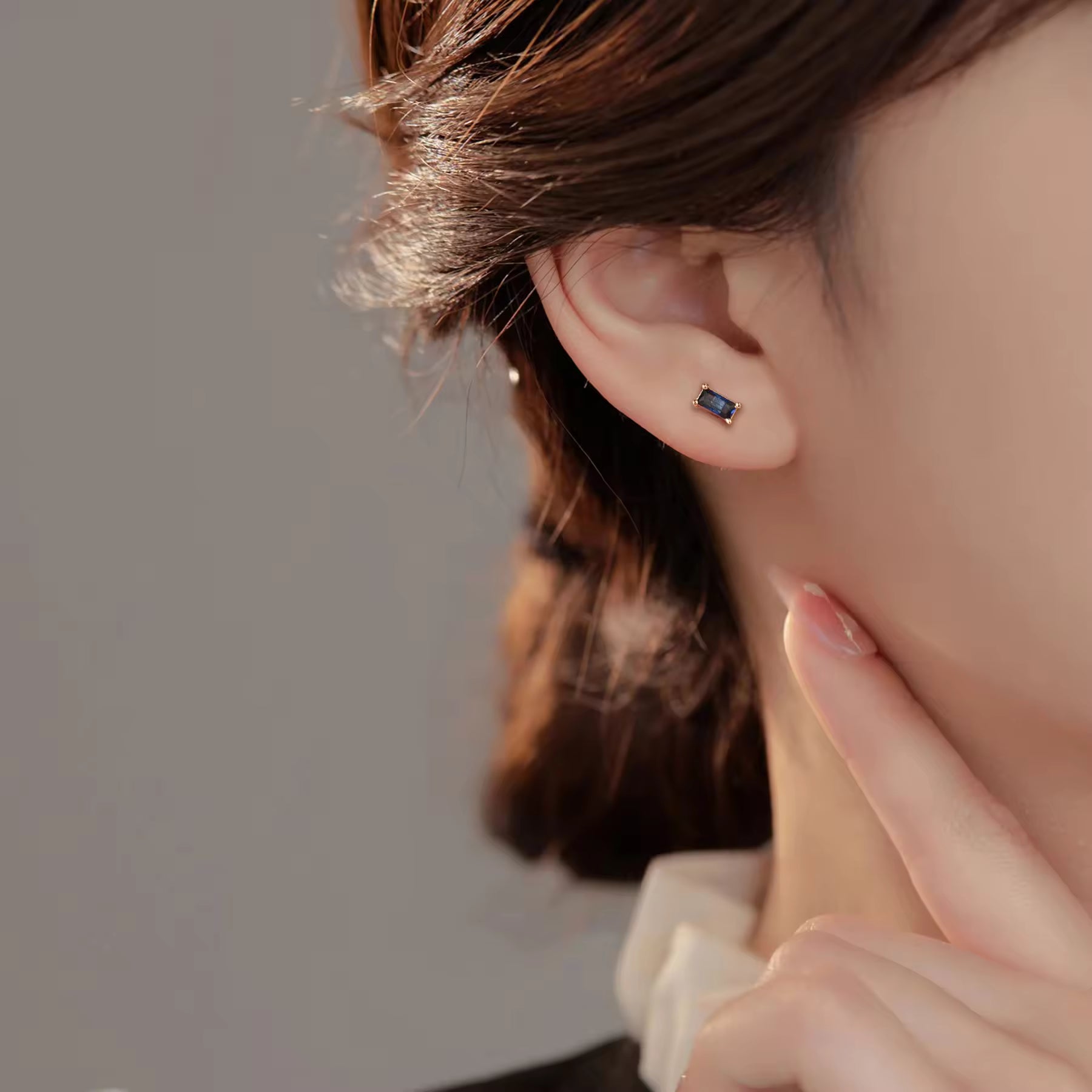 Pia 14k Rose Gold Sapphire Earrings