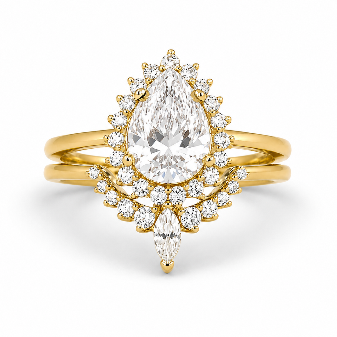 Asa White Sapphire Ring Gold