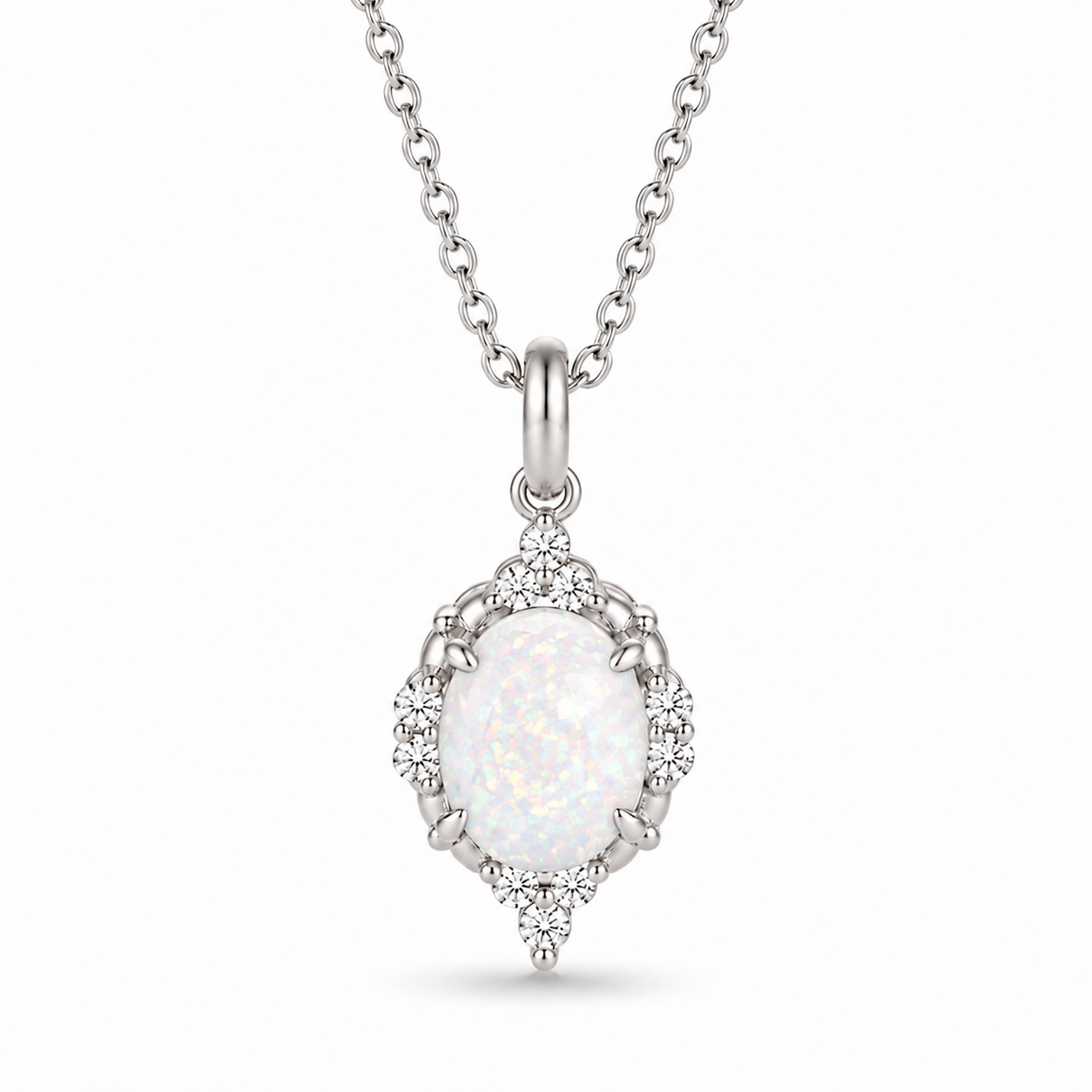 Brya Fire Opal Necklace Sterling Silver
