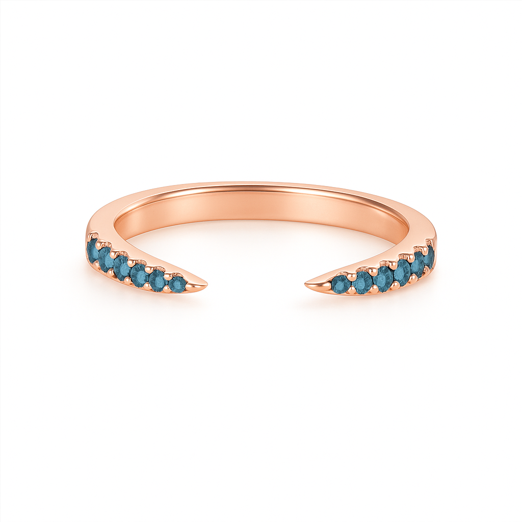 Esi Open London Blue Topaz Stacking Band Rose Gold