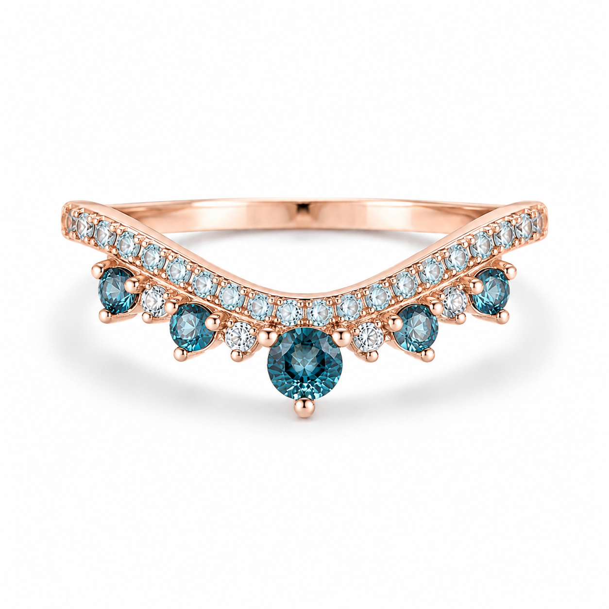 Debbie Natural London Blue Topaz Wedding Band