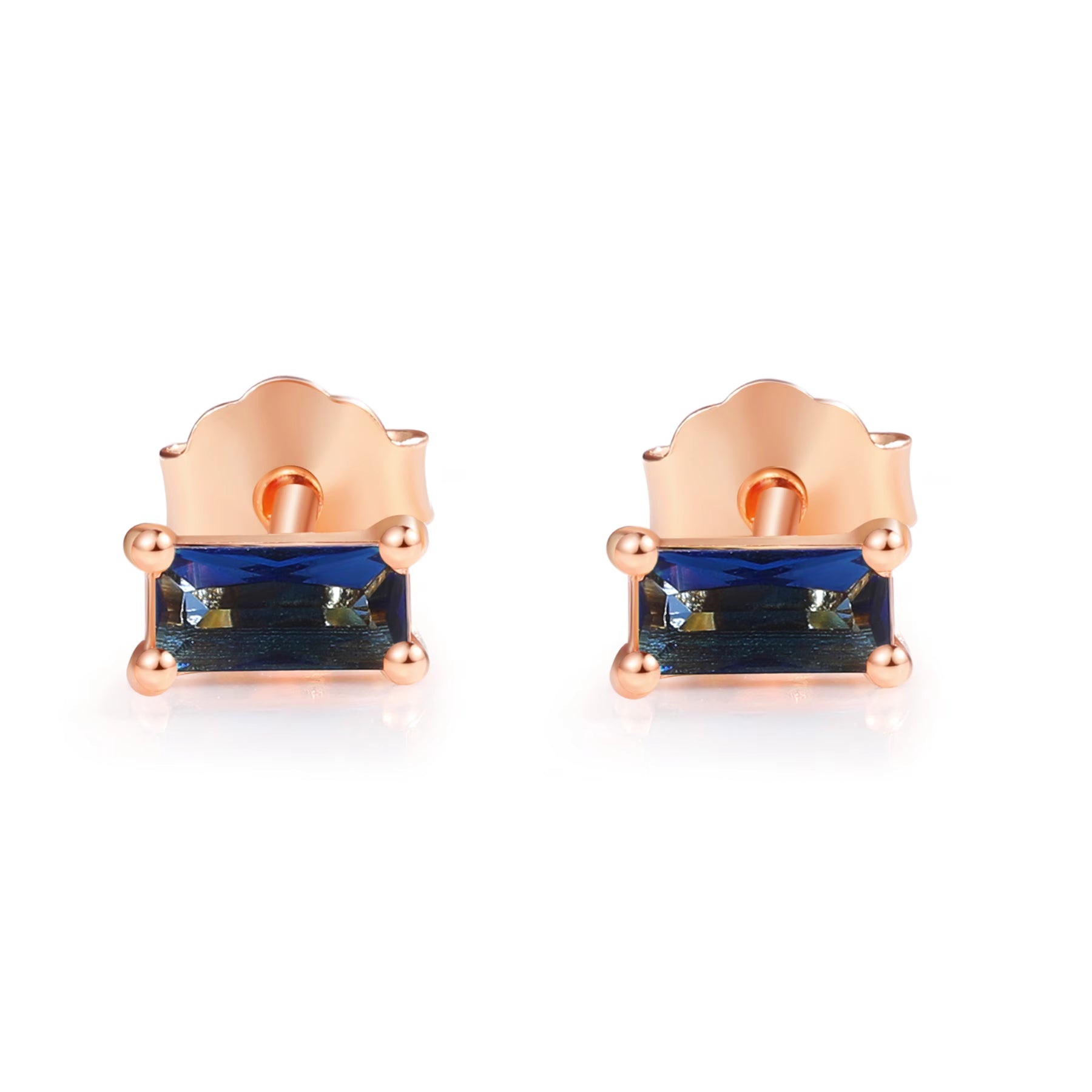 Pia 14k Rose Gold Sapphire Earrings