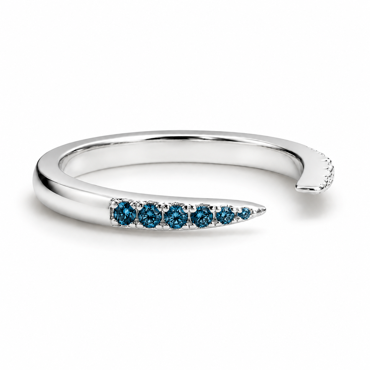 Esi Open London Blue Topaz Stacking Band Sterling Silver