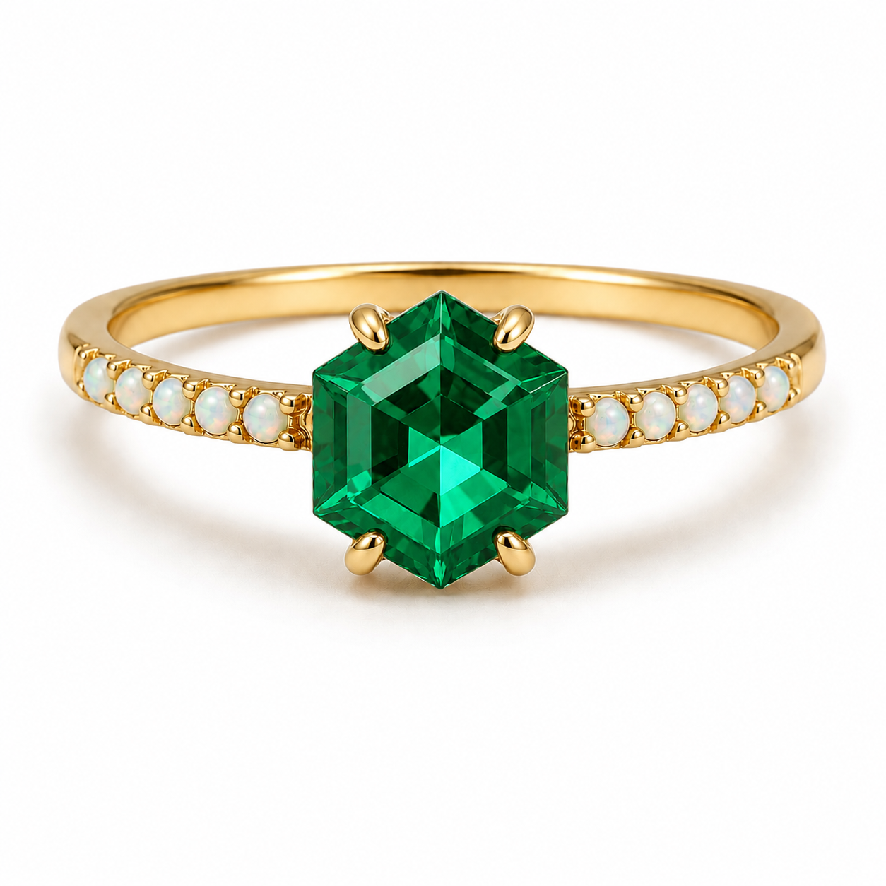 Emma Emerald & Opal Ring