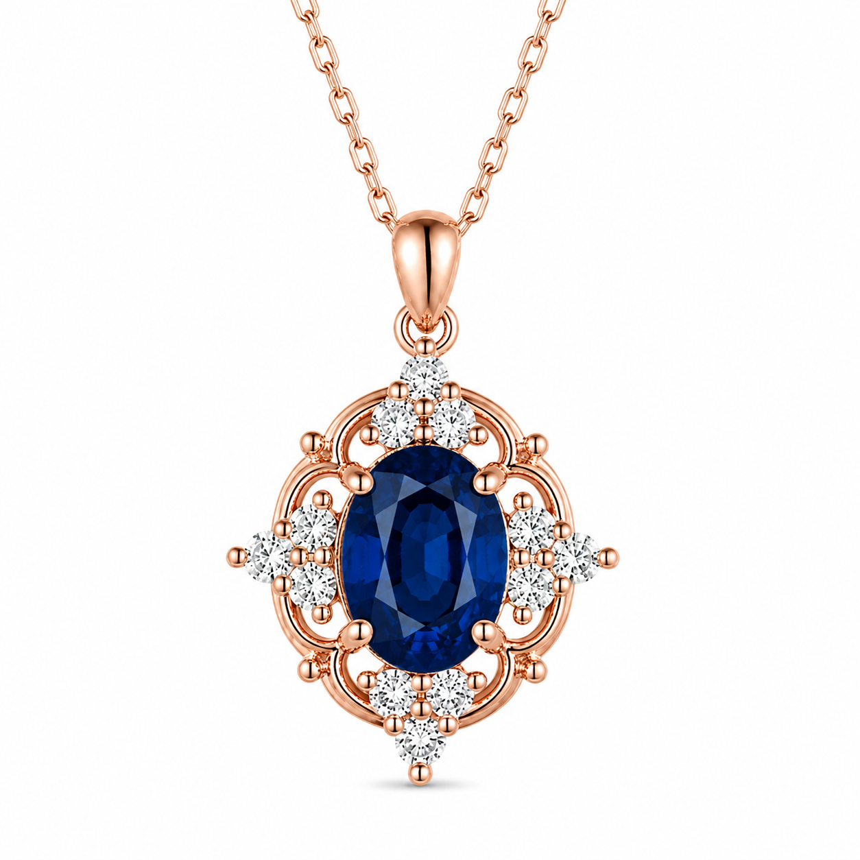 Fia Sapphire Necklace Sterling Silver