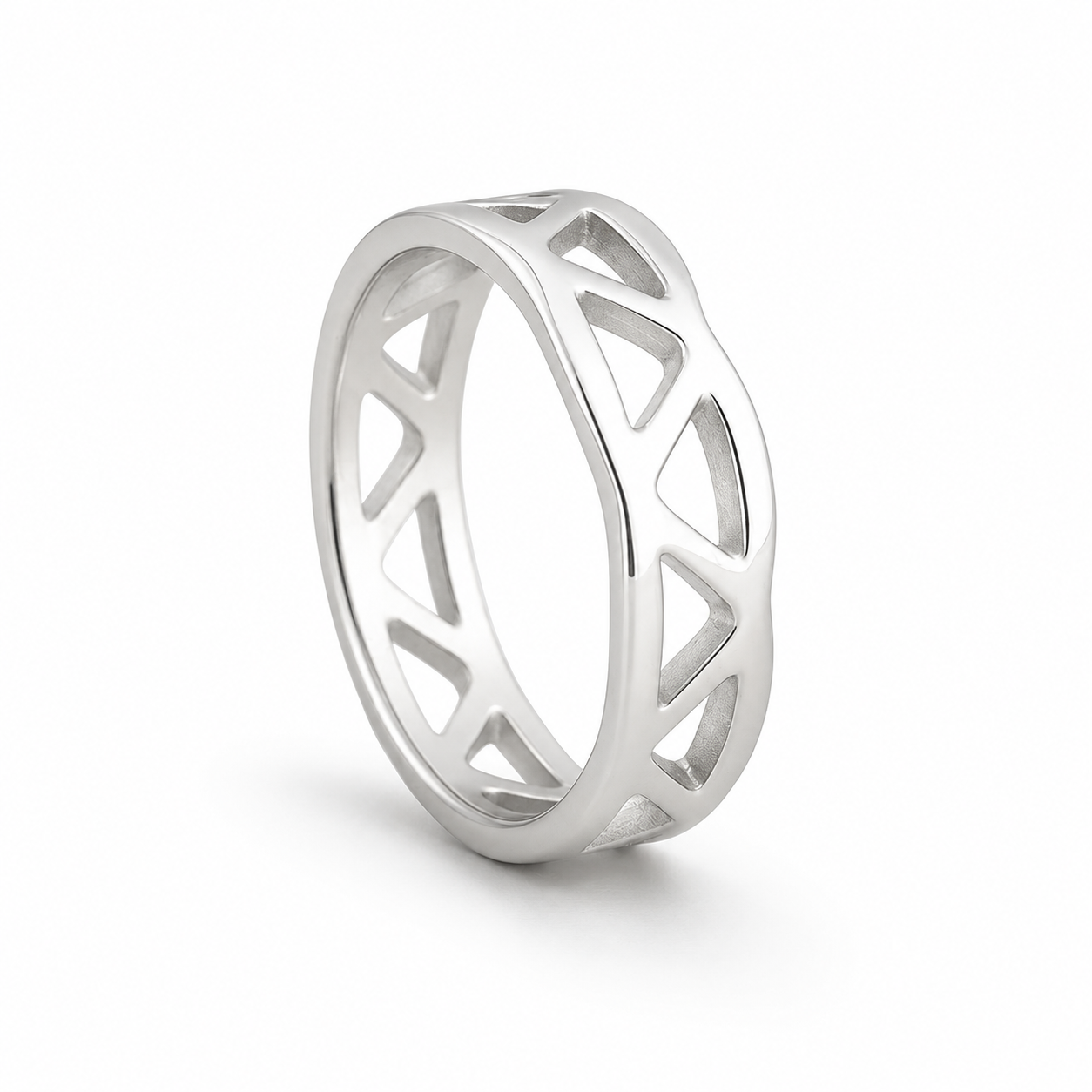 Josh Wavy Silver Tungsten Men's Wedding Ring