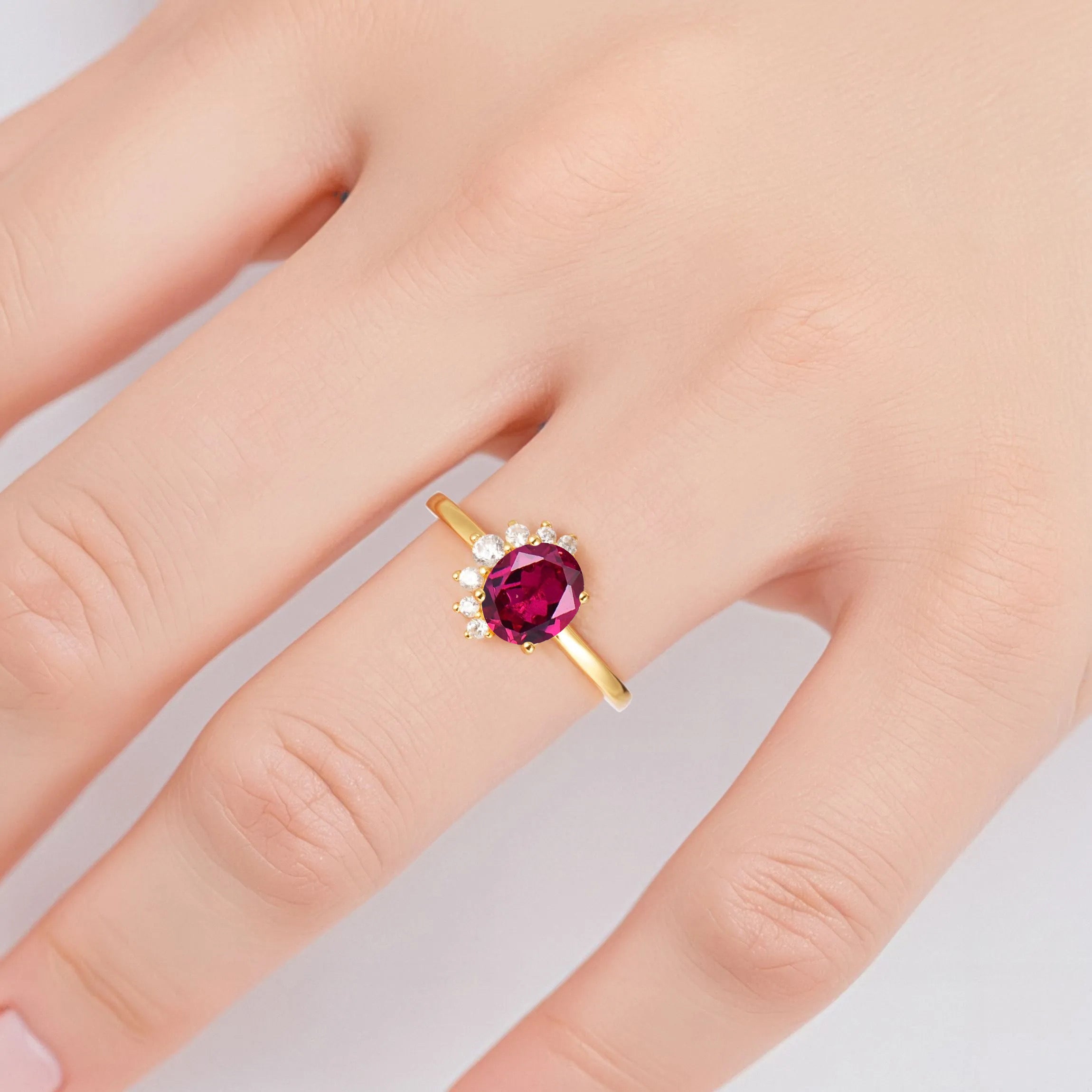 Ruby Gemstone Ring with 2.0-Carat Ruby and Gold Setting