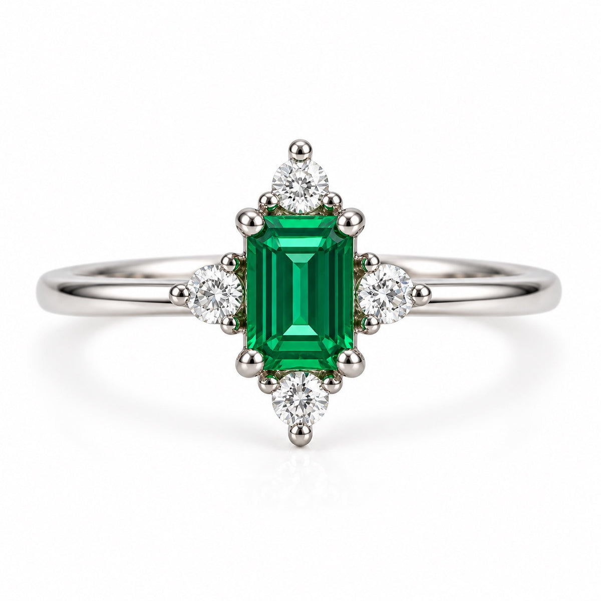 Sia Emerald Ring Rose Gold