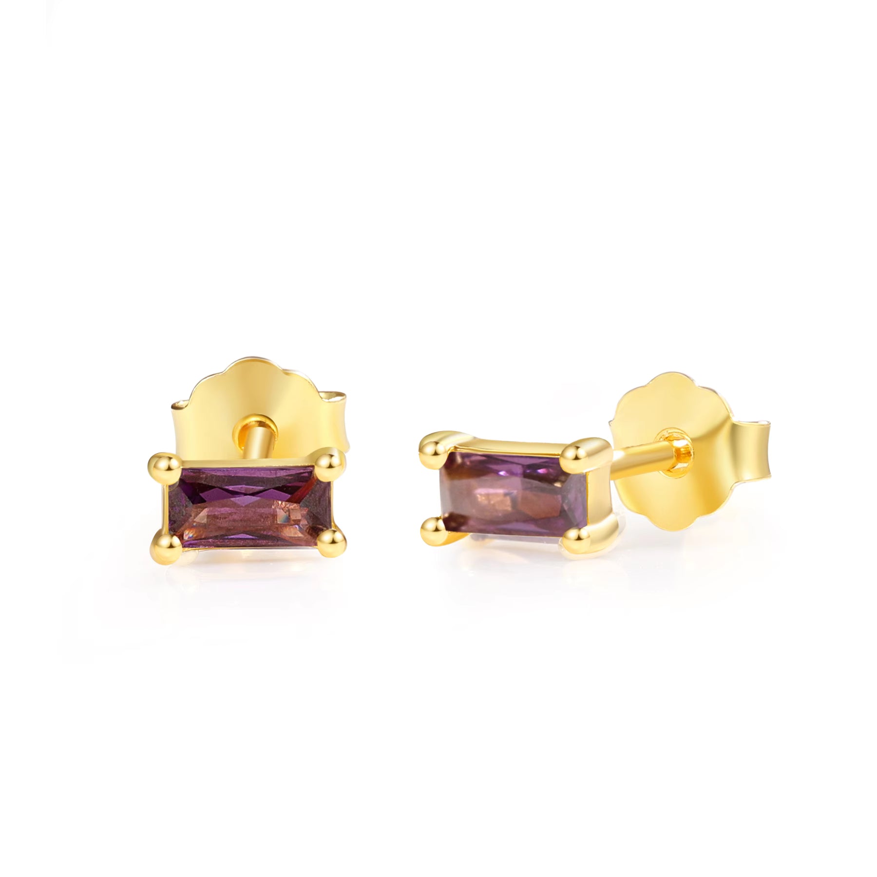 Pia 14k Rose Gold Amethyst Earrings