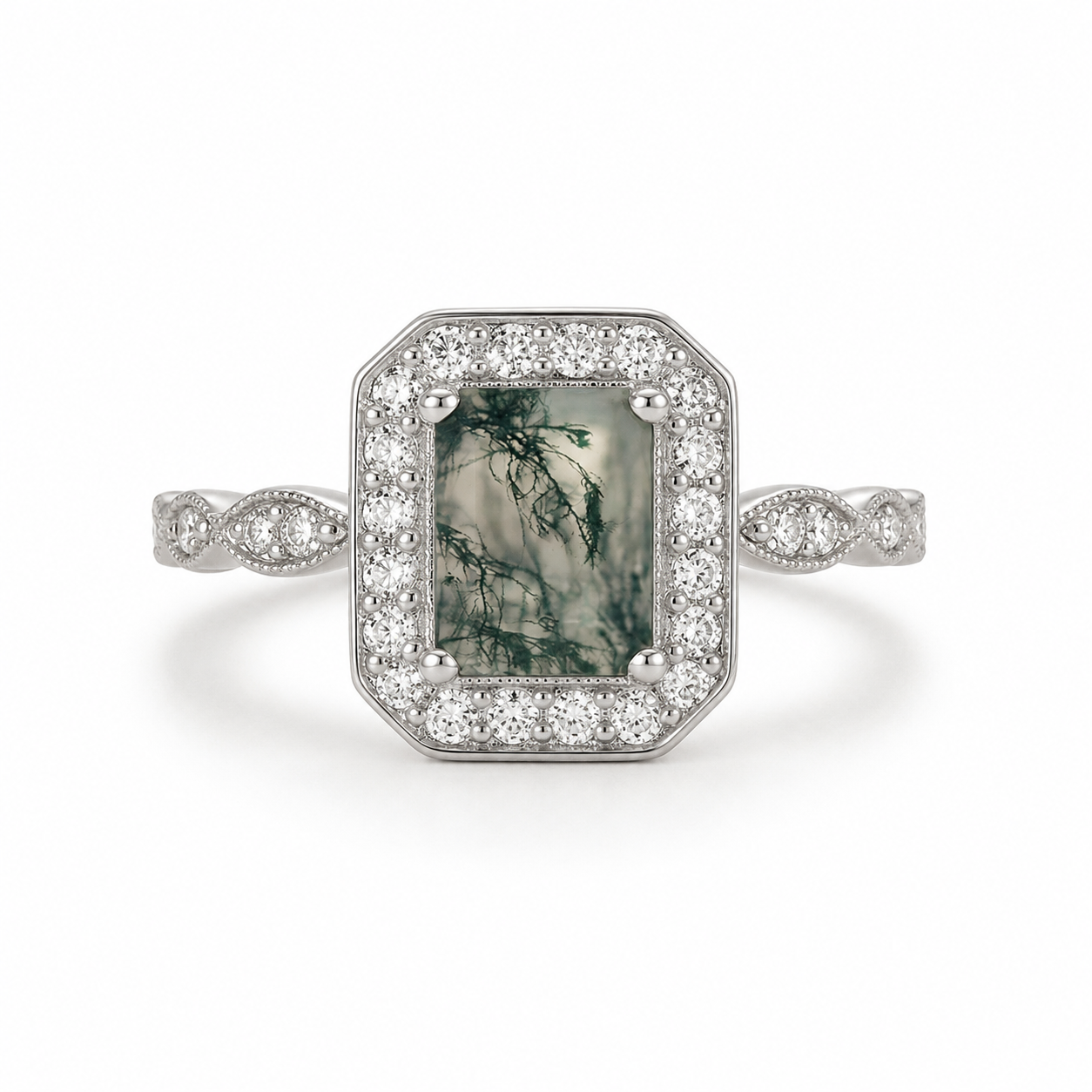 Eao Green Moss Agate Ring