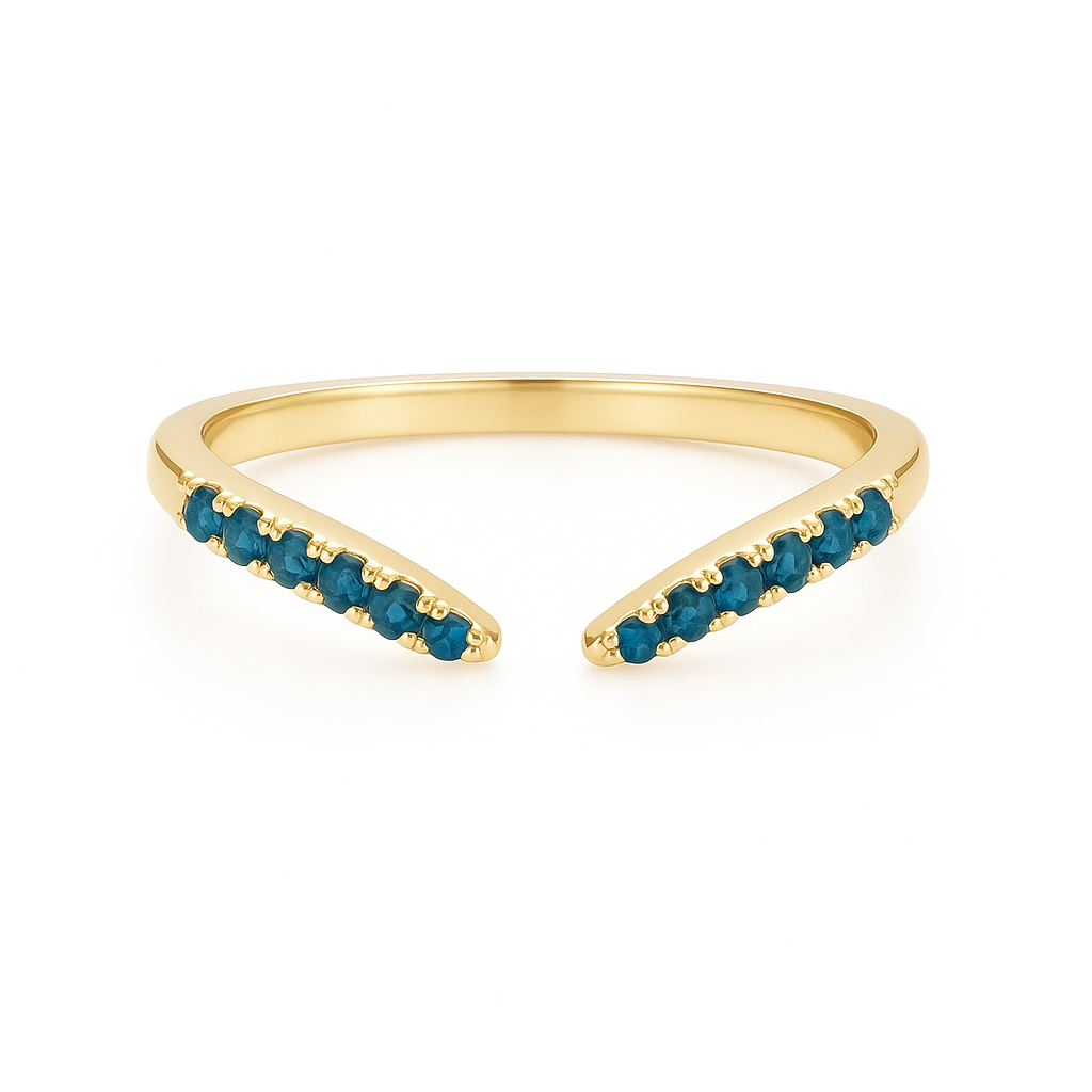 Esi Open London Blue Topaz Stacking Band Gold