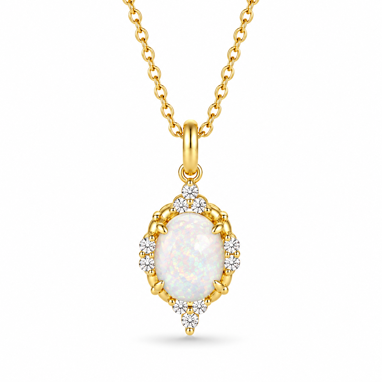 Brya Fire Opal Necklace Gold