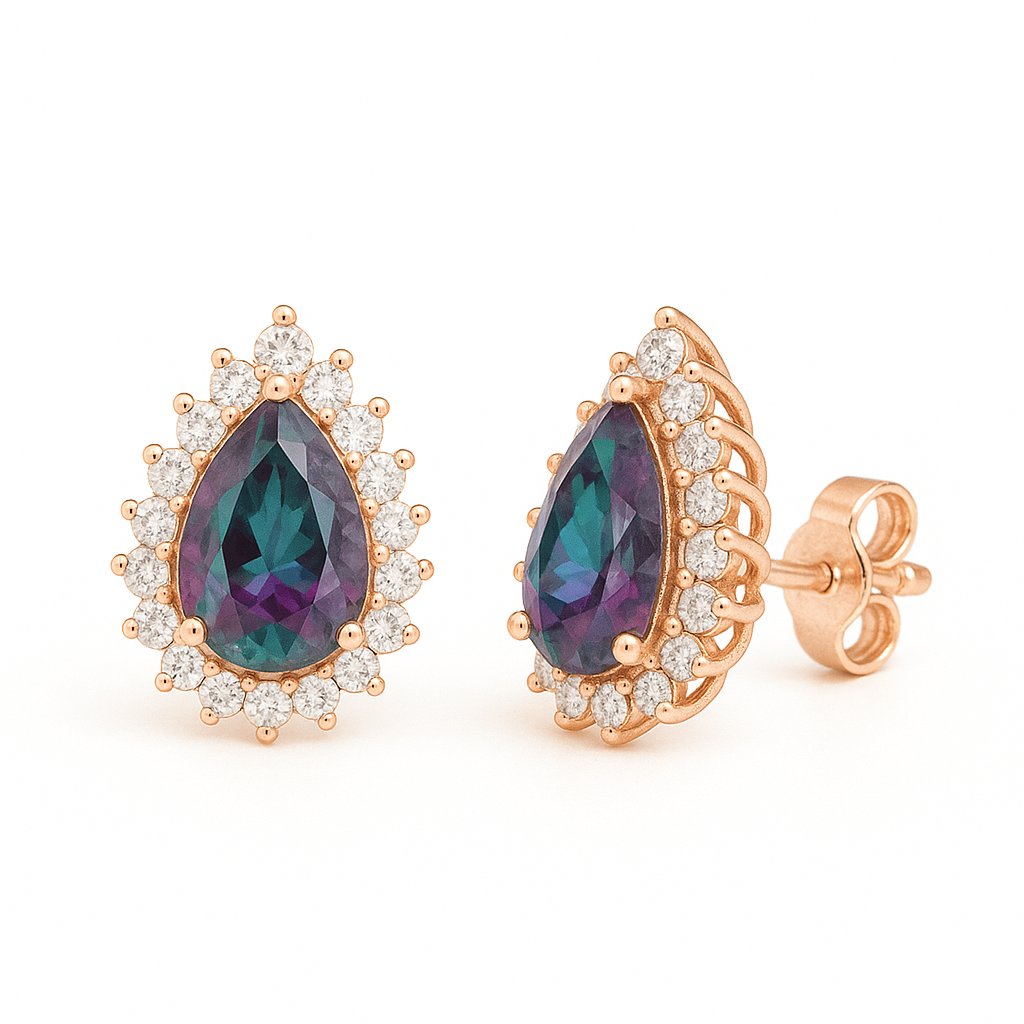 Ina Alexandrite Earrings Rose Gold