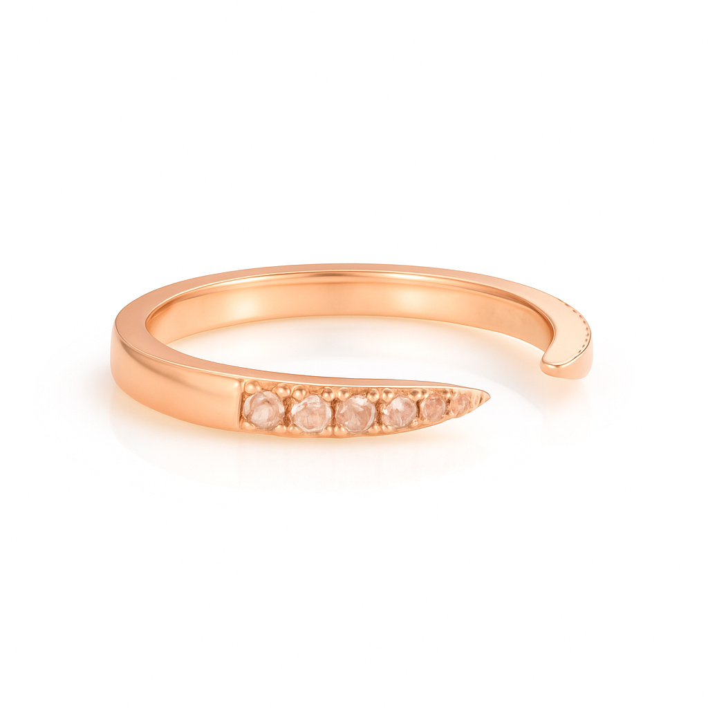 Esi Open Morganite Stacking Band Rose Gold