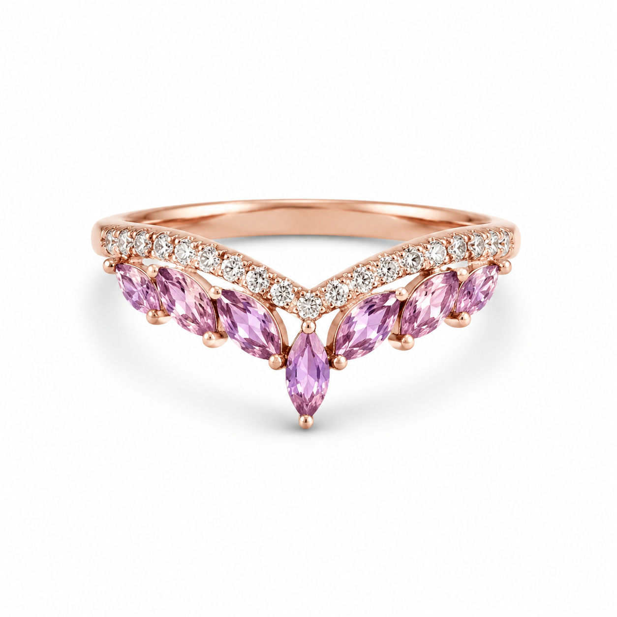 Karma Curved Amethyst Stacking Band