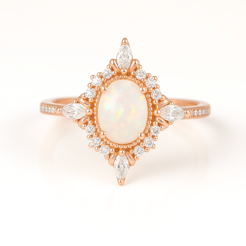 Mia Gemstone Ring Rose Gold