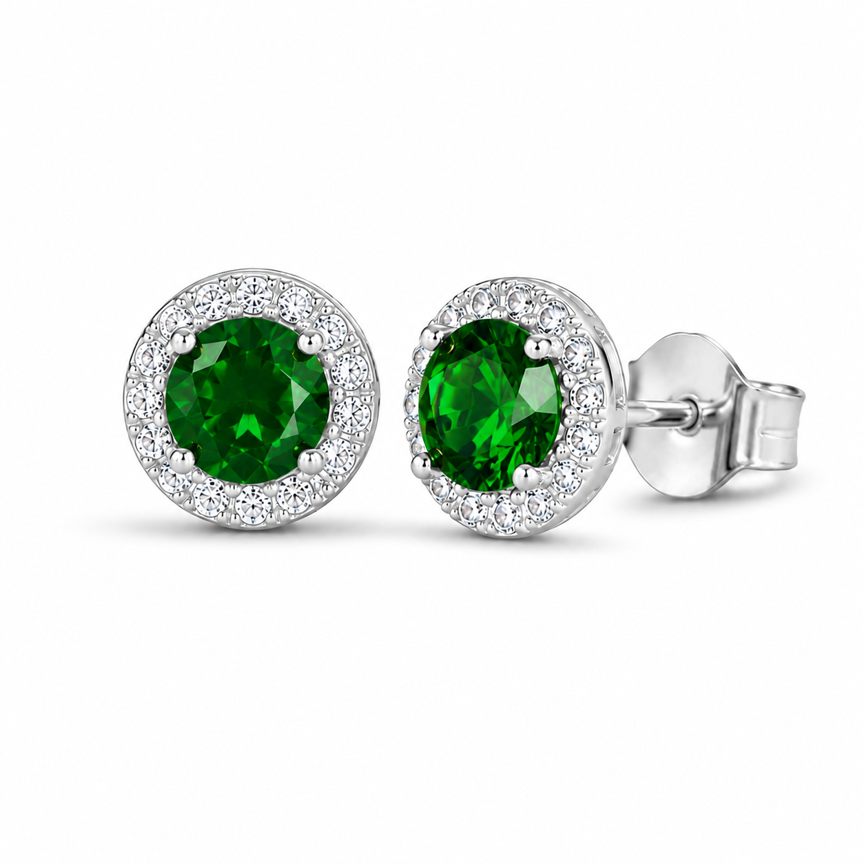 Jia Emerald Earrings Sterling Silver