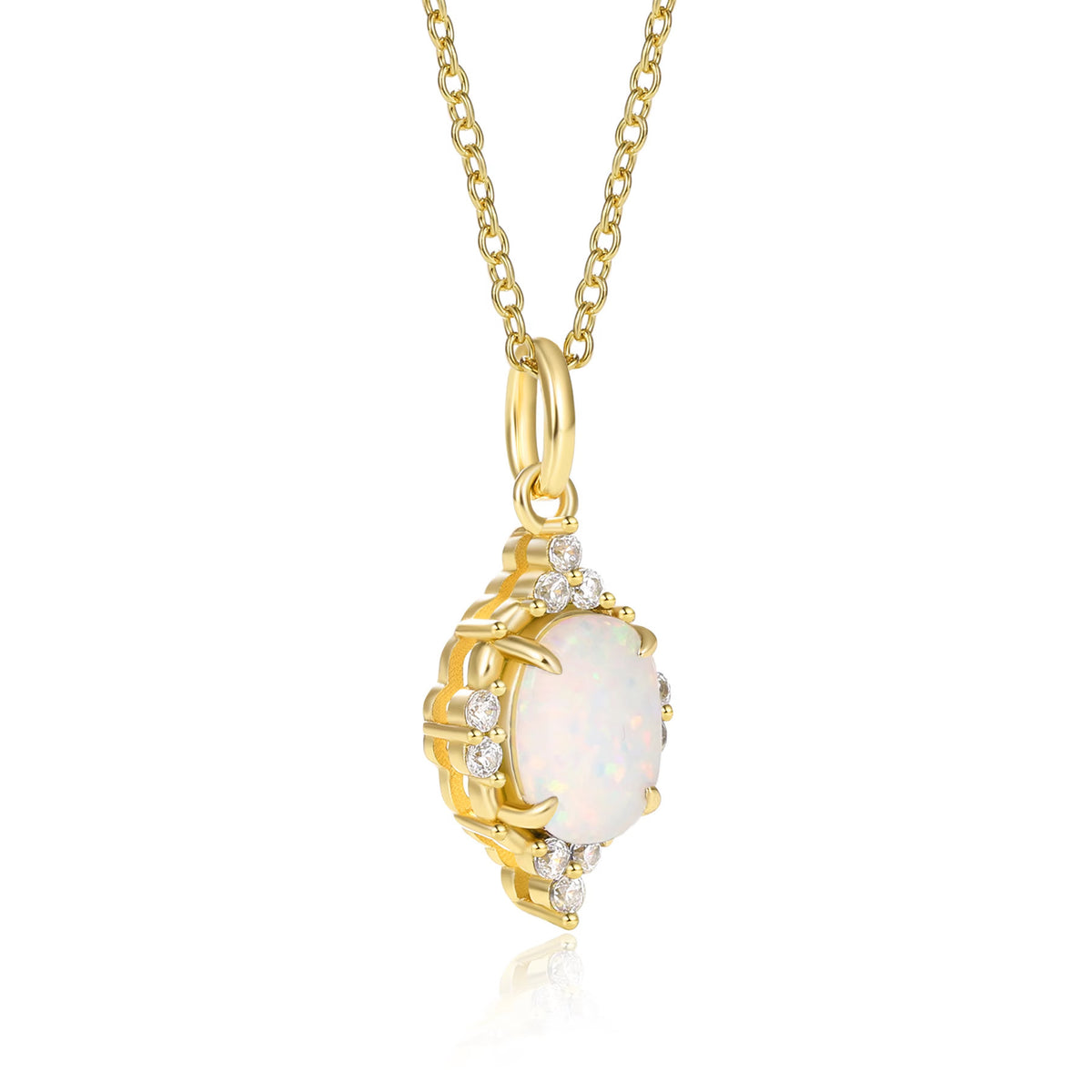 Brya Fire Opal Necklace Rose Gold