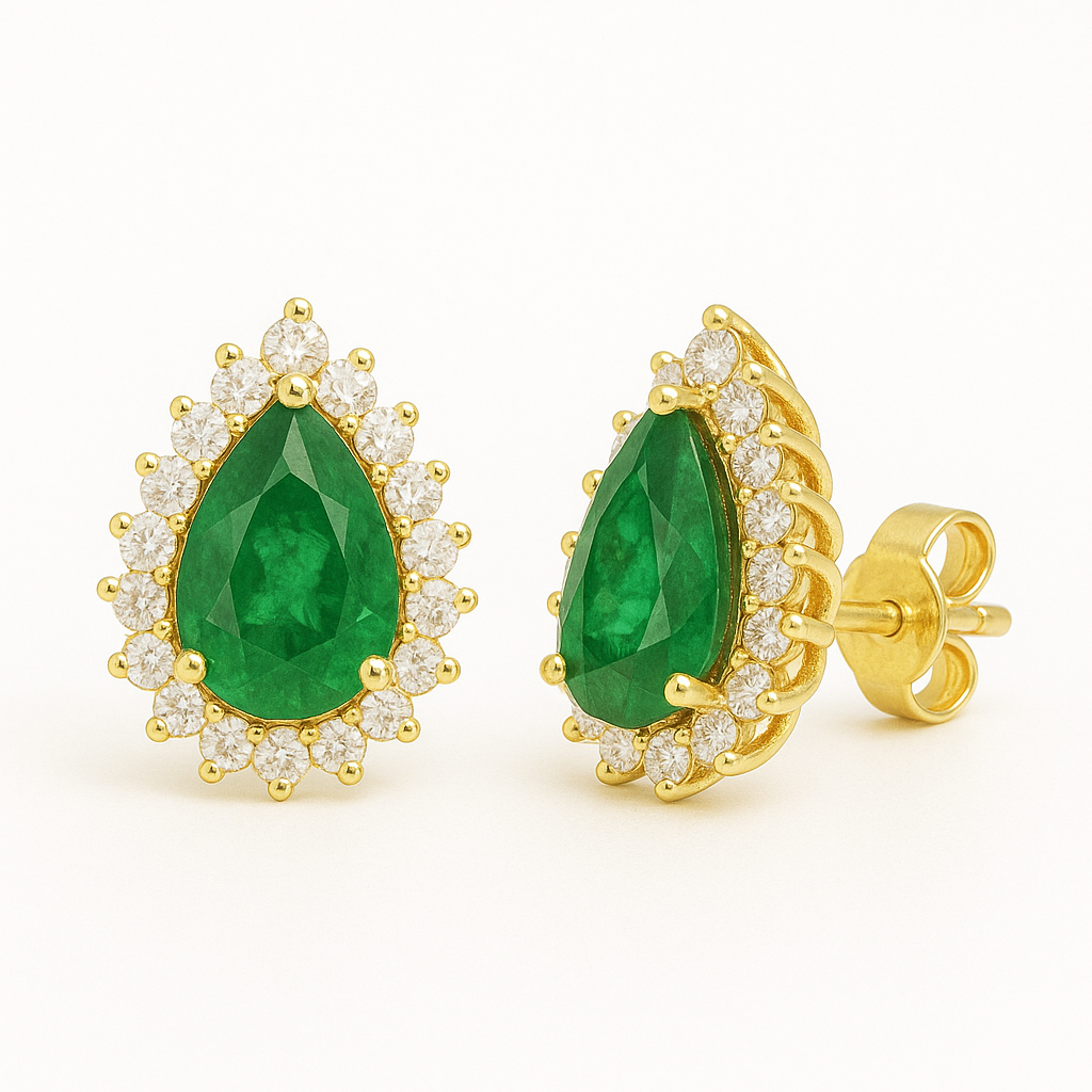 Ina Emerald Earrings Gold