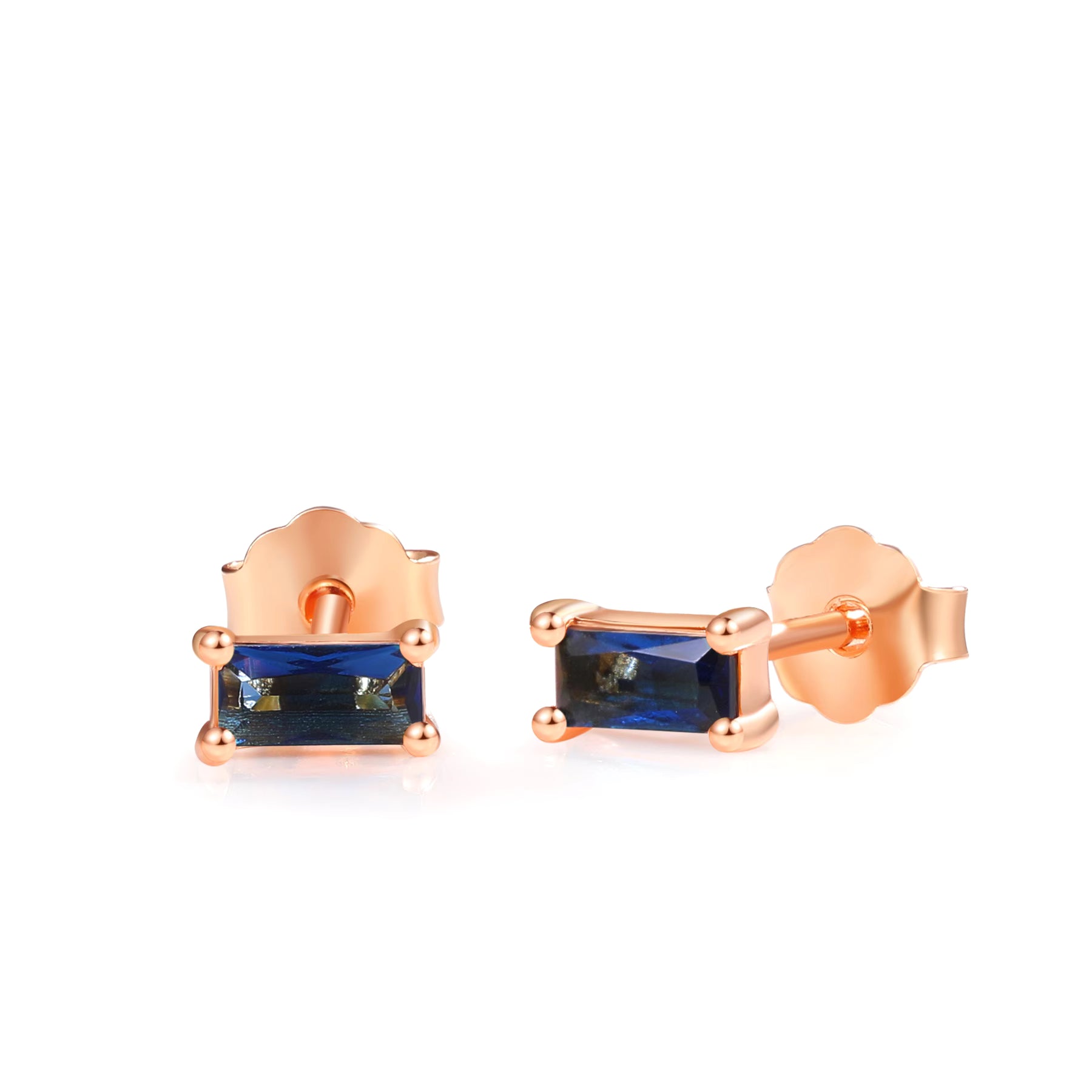 Pia 14k Rose Gold Sapphire Earrings