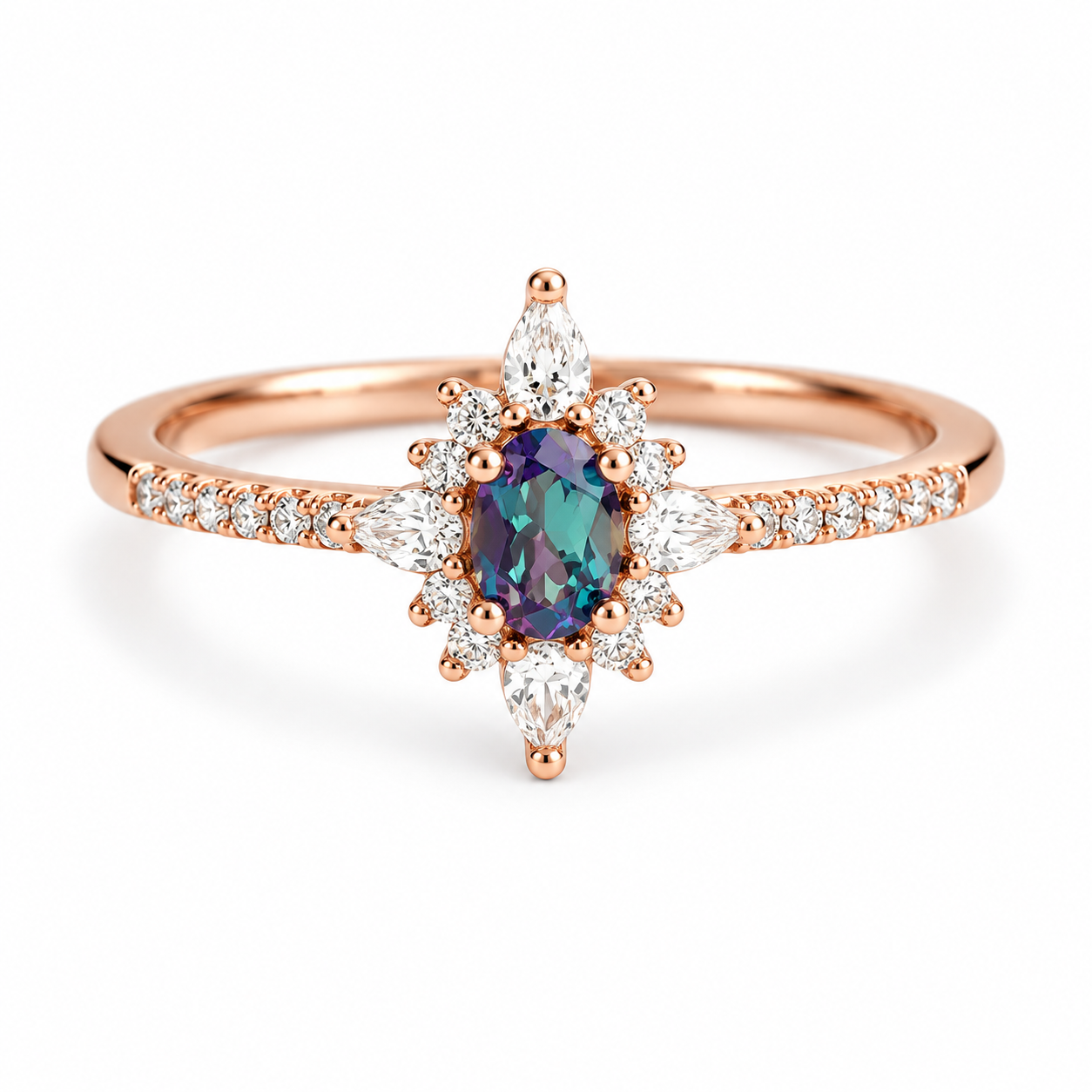 Zoe Alexandrite Ring Rose Gold