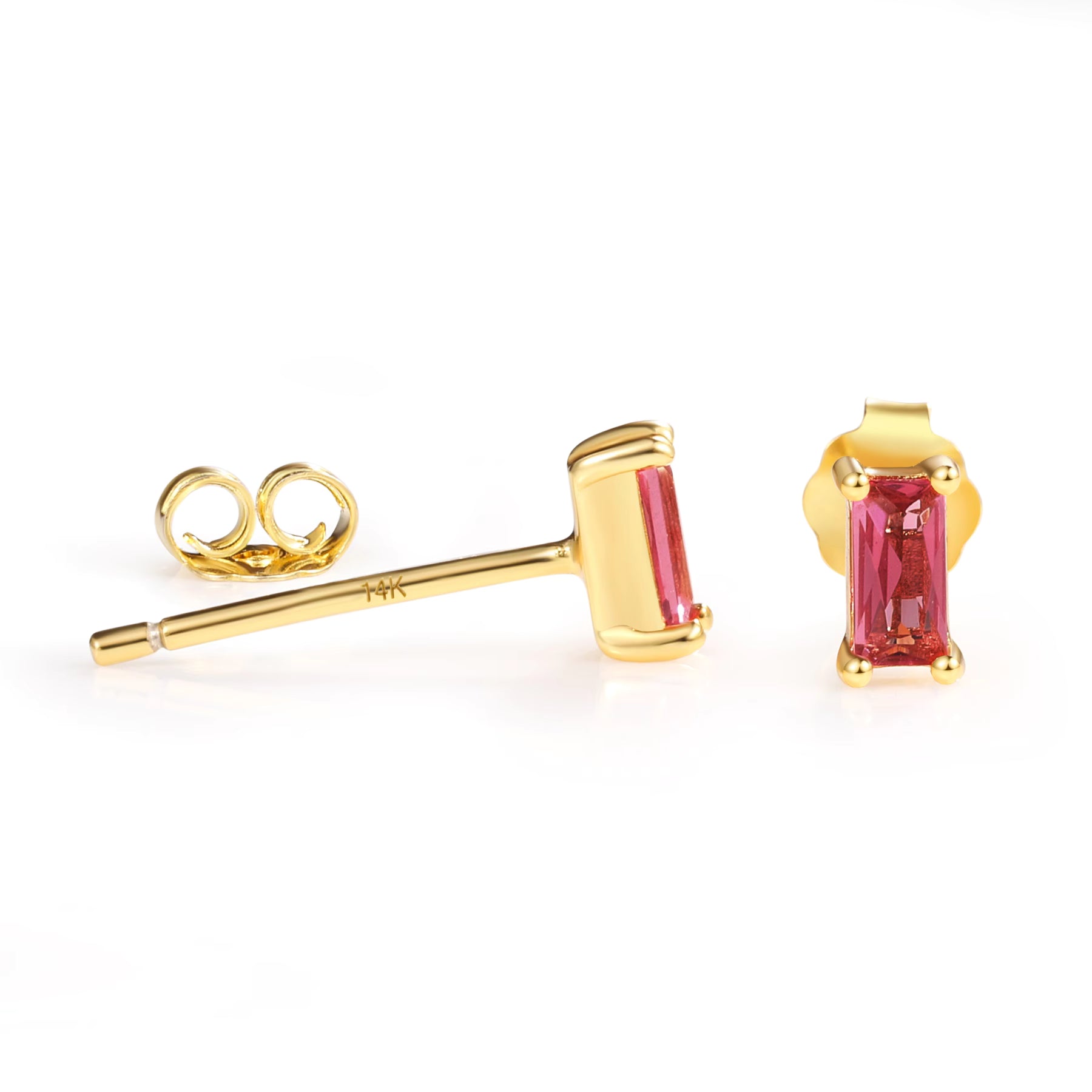 Pia 14k Rose Gold Ruby Earrings