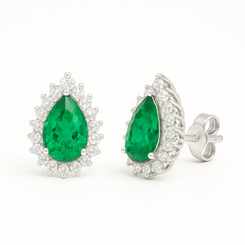 Ina Emerald Earrings Sterling Silver