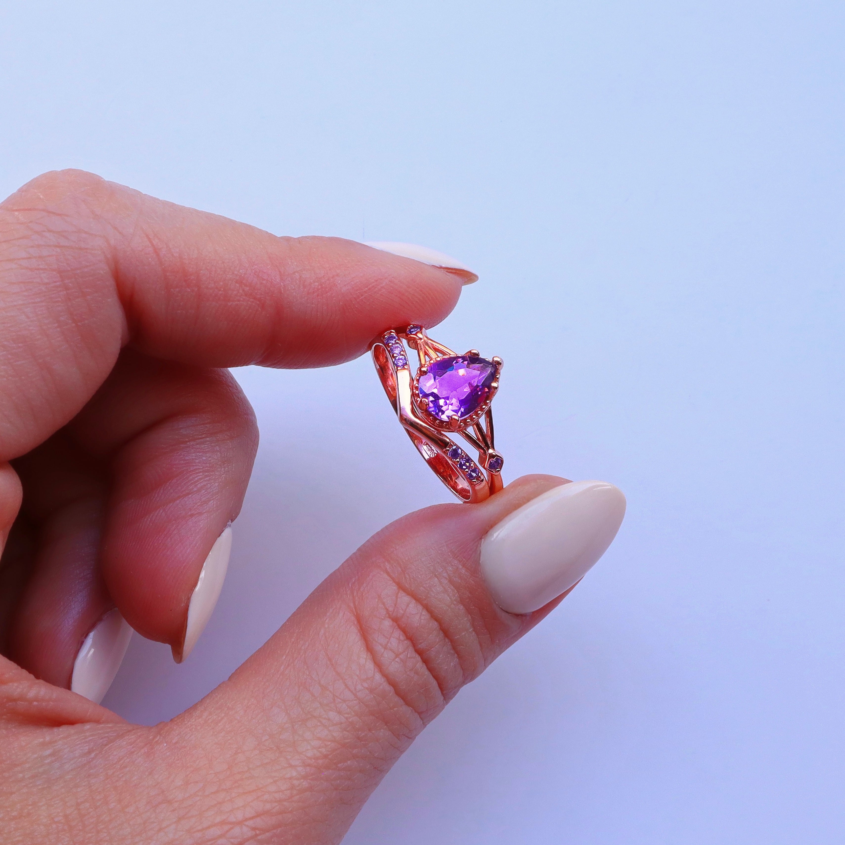 Emily Amethyst Ring Set