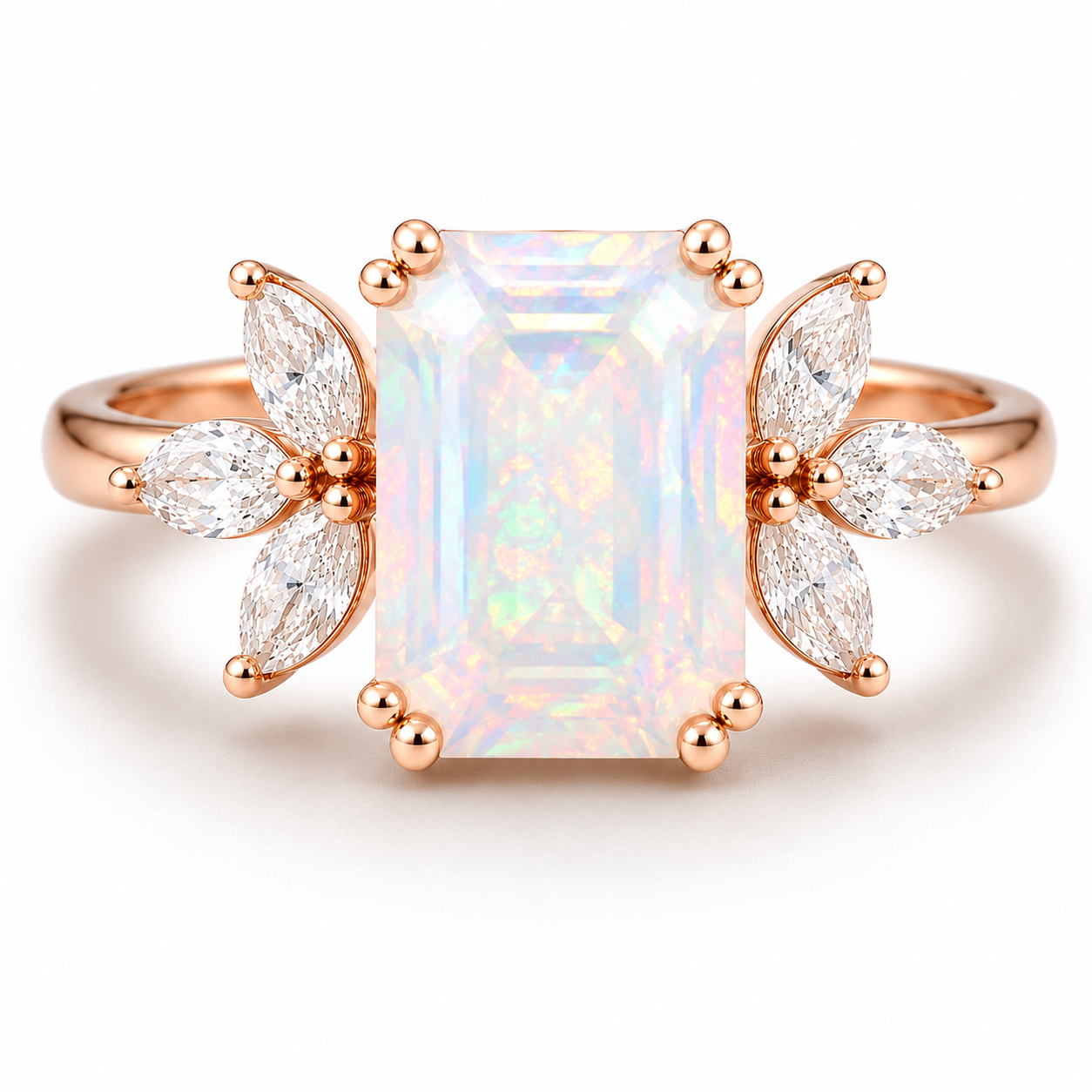 Ivy Opal Ring Rose Gold