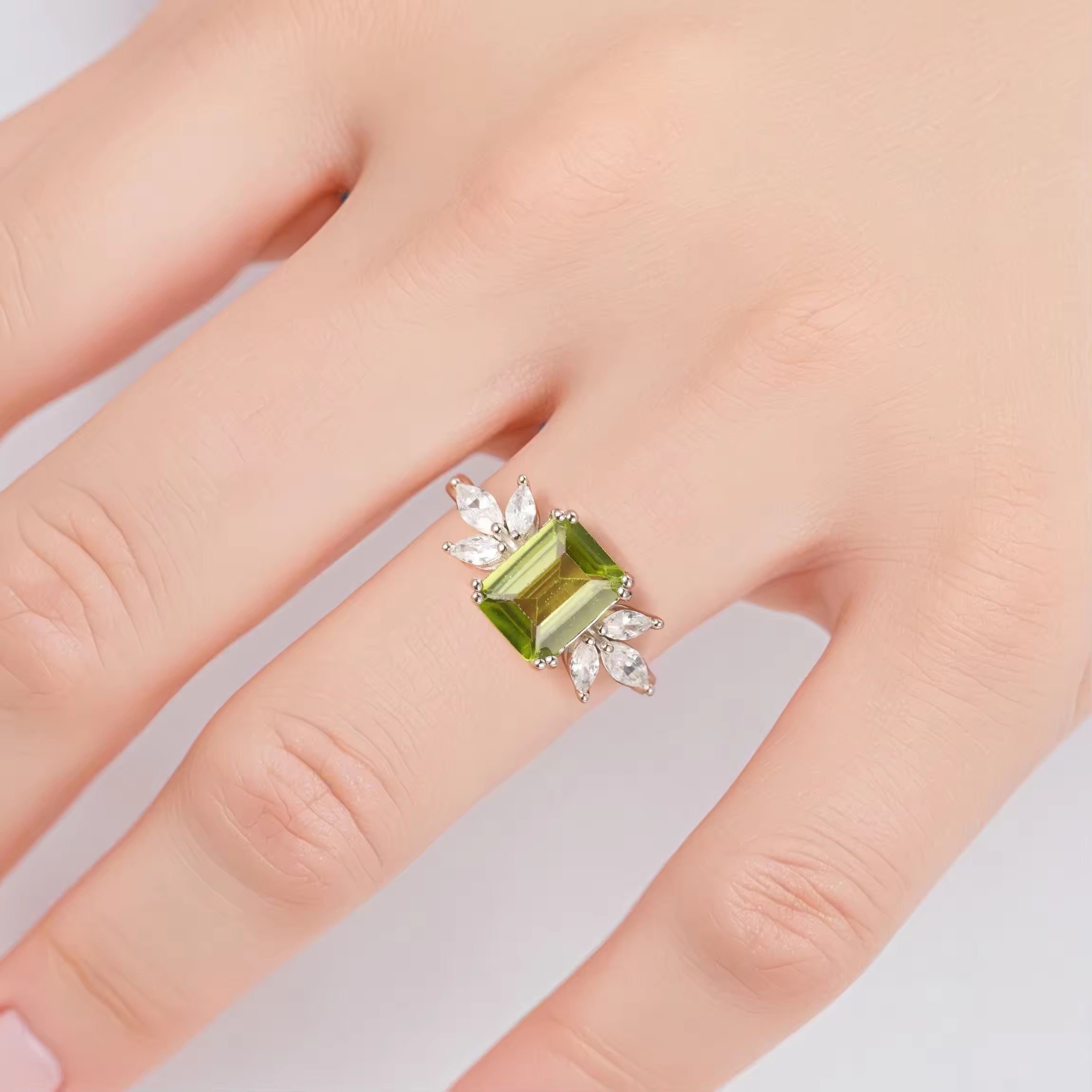 Ivy Emerald Ring Sterling Silver