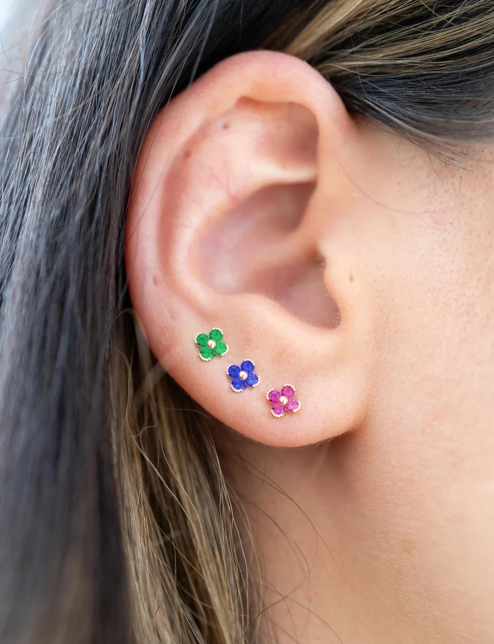 Jay 14k Solid Gold Citrine Flowers Earrings