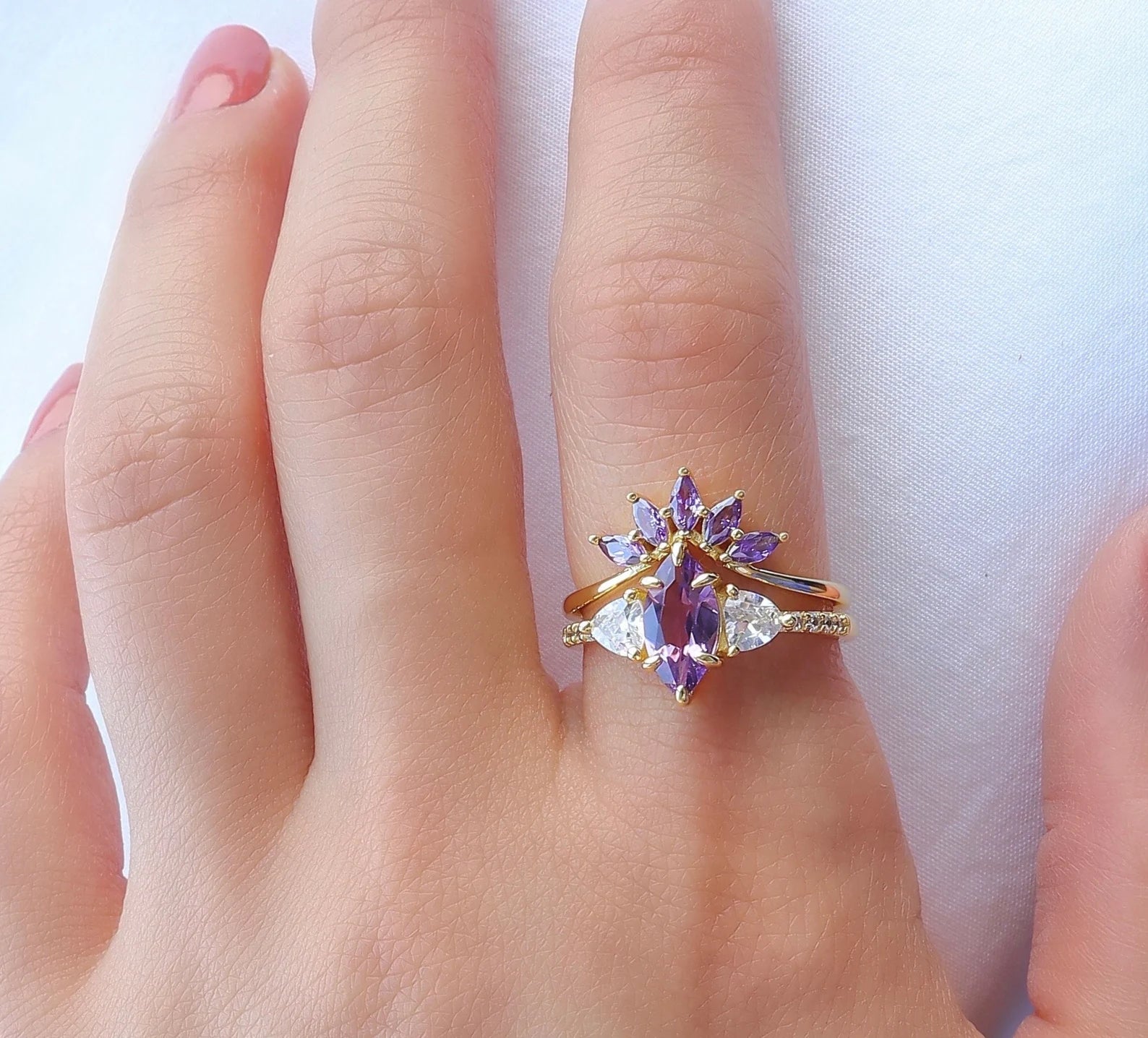 Dori Amethyst Ring Set