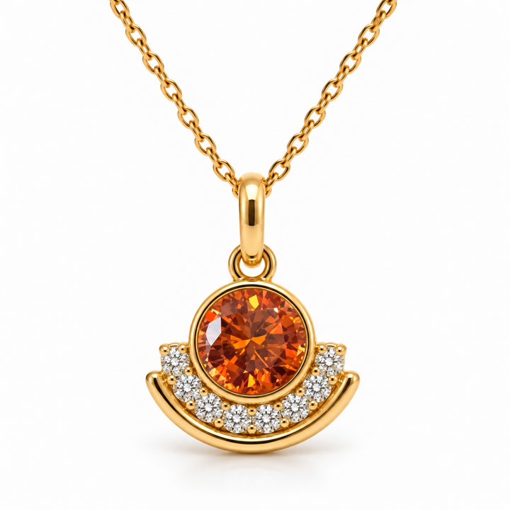 Romana Orange Moissanite Necklace