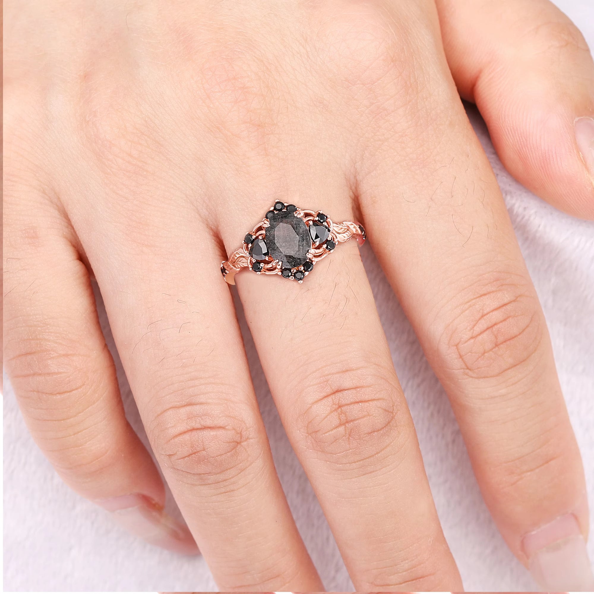 Lilly Salt and Pepper Diamond Ring