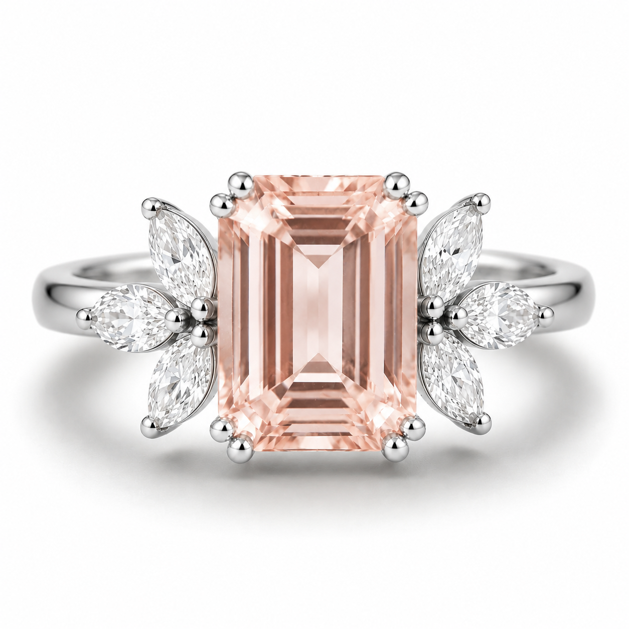Ivy Morganite Ring Sterling Silver
