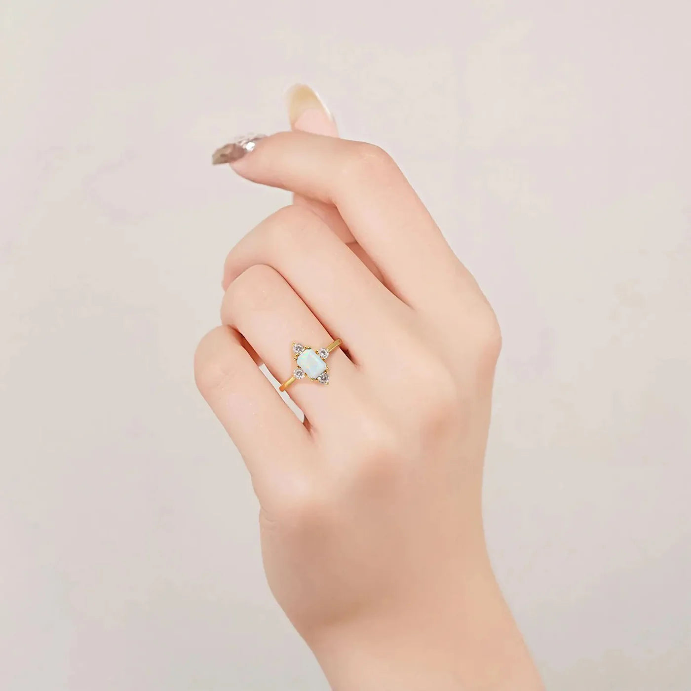 Sia Emerald Ring Rose Gold