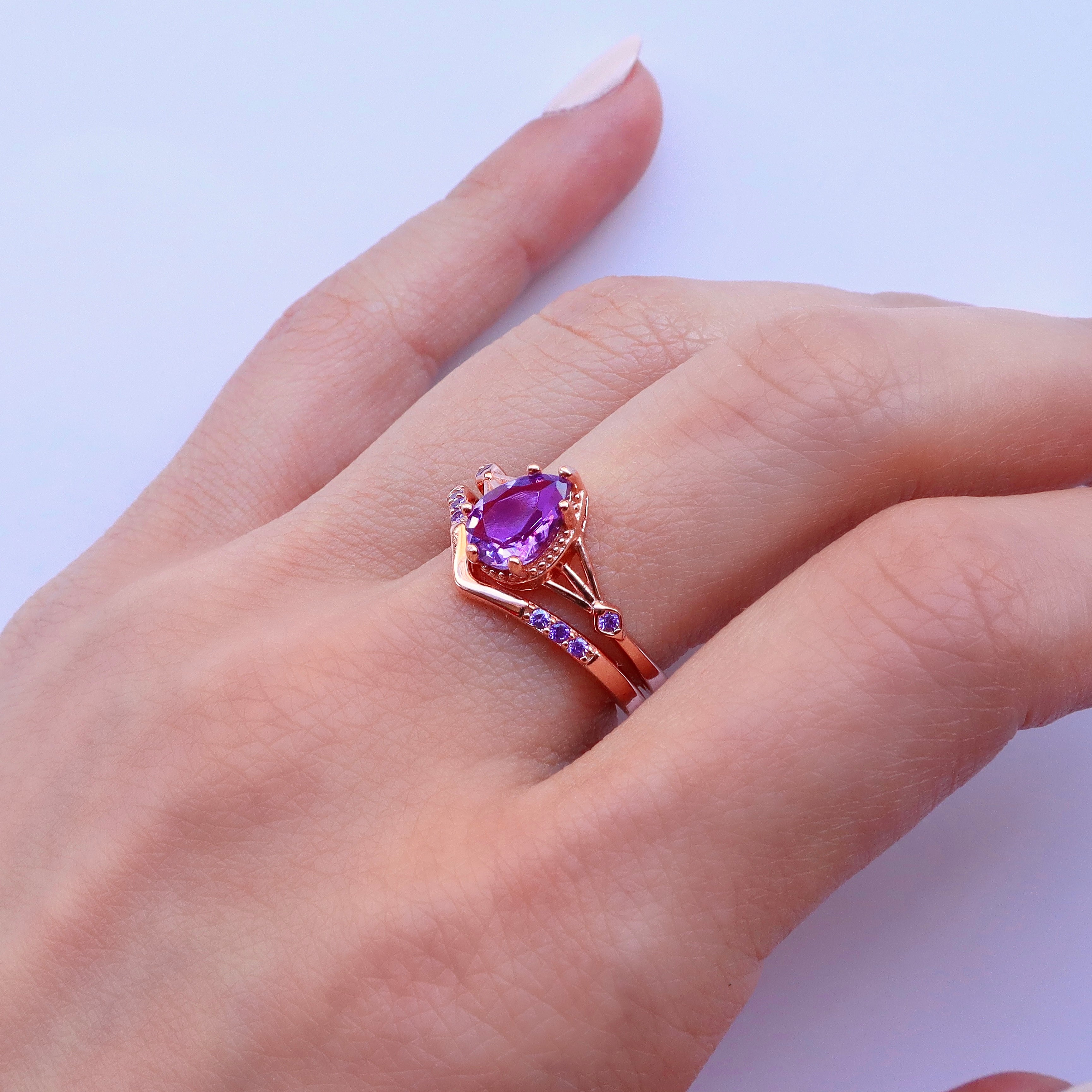 Emily Amethyst Ring Set