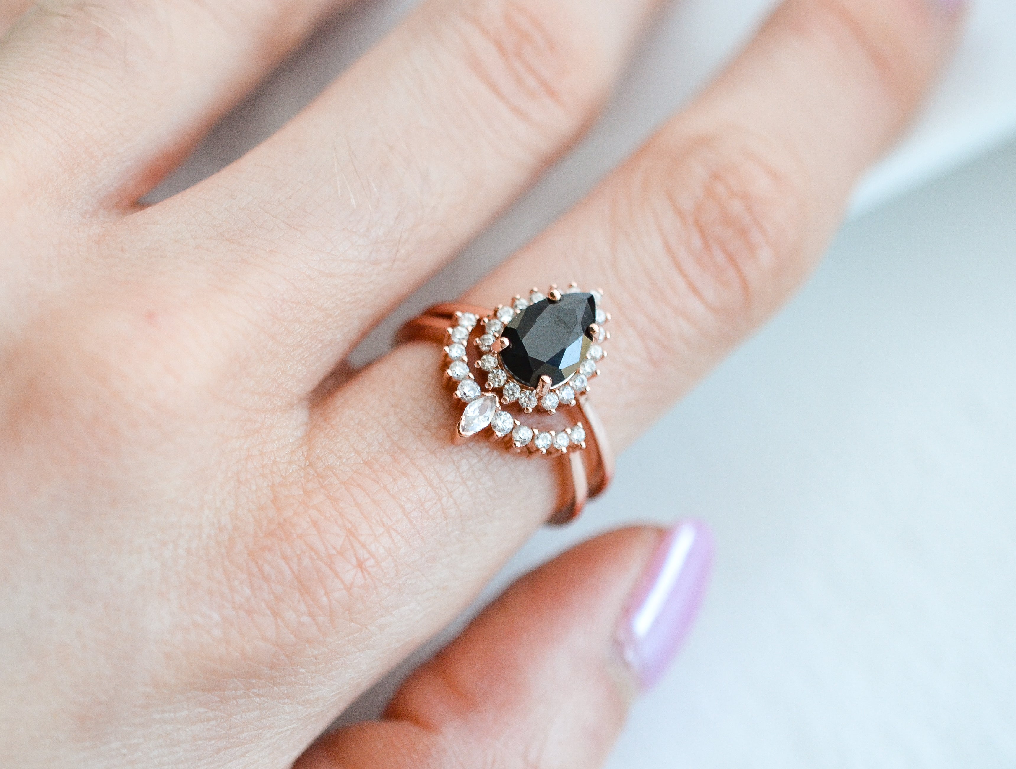 Black Onyx Ring in Rose Gold with 2.1-Carat Onyx Stone