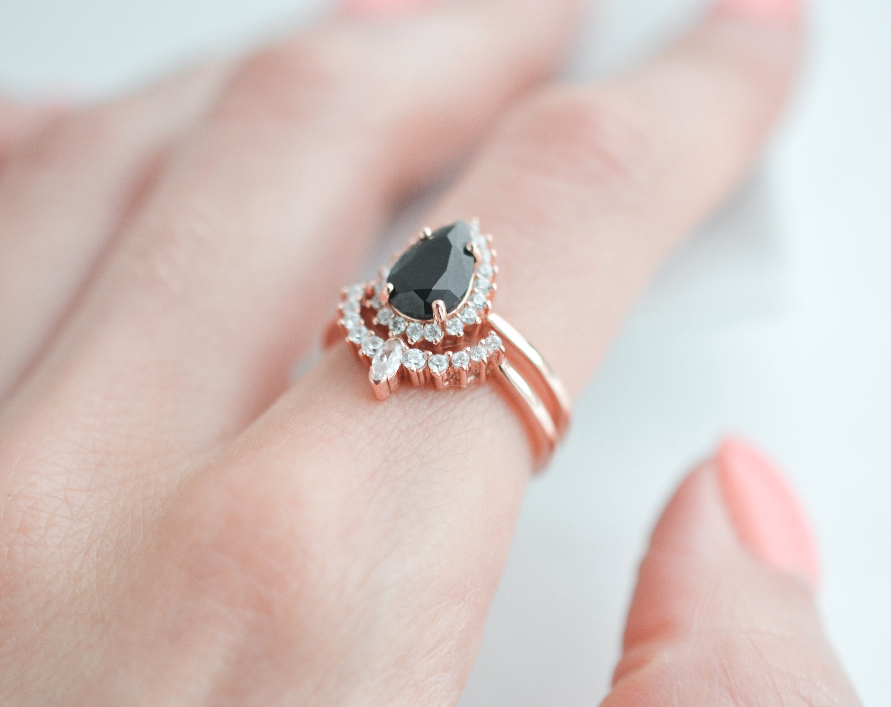 Black Onyx Ring in Rose Gold with 2.1-Carat Onyx Stone