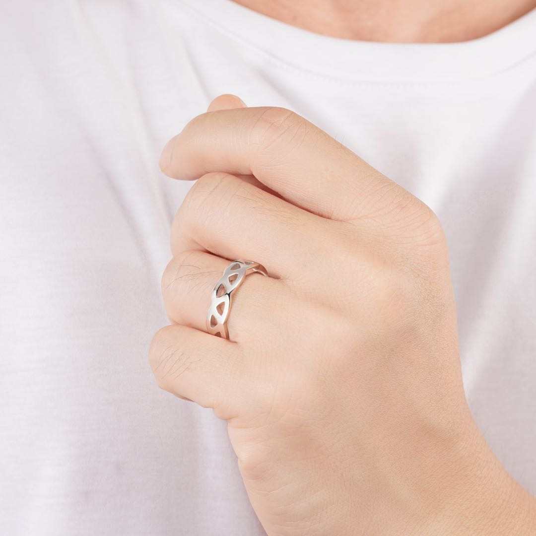 Josh Wavy sterling silver men’s wedding ring