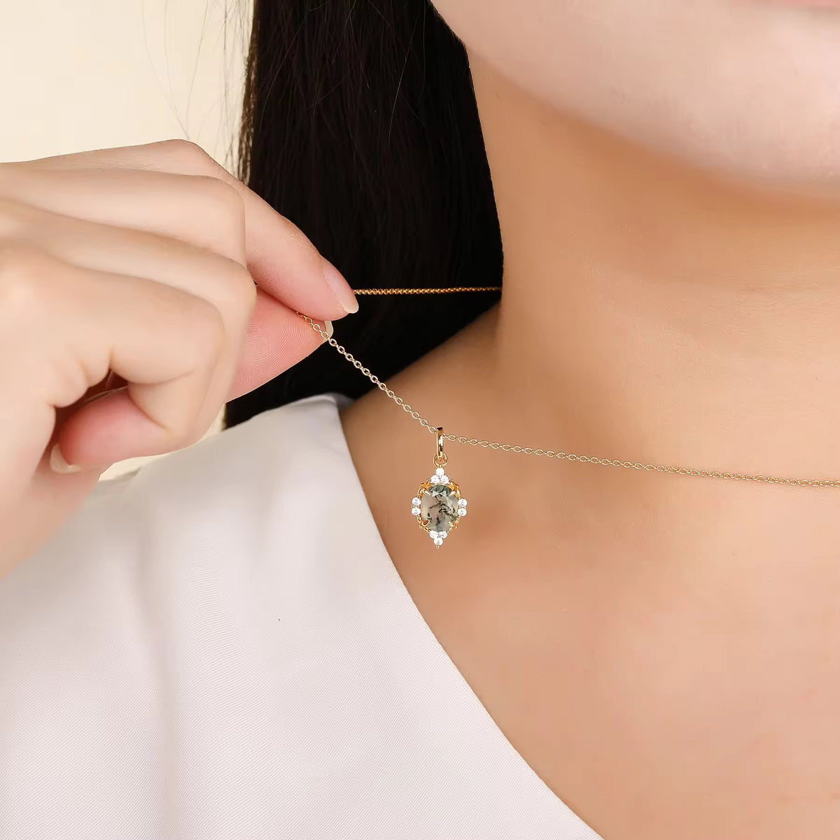 Brya Fire Opal Necklace Gold