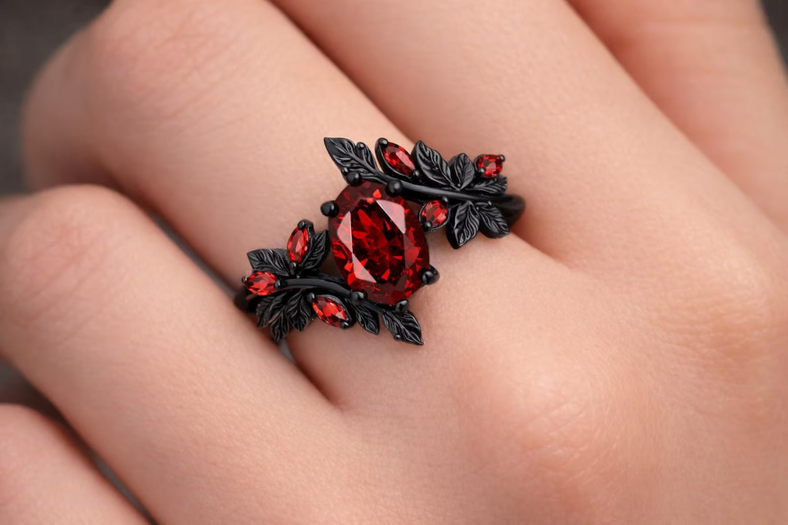 Francesca Natural Garden Garnet Ring