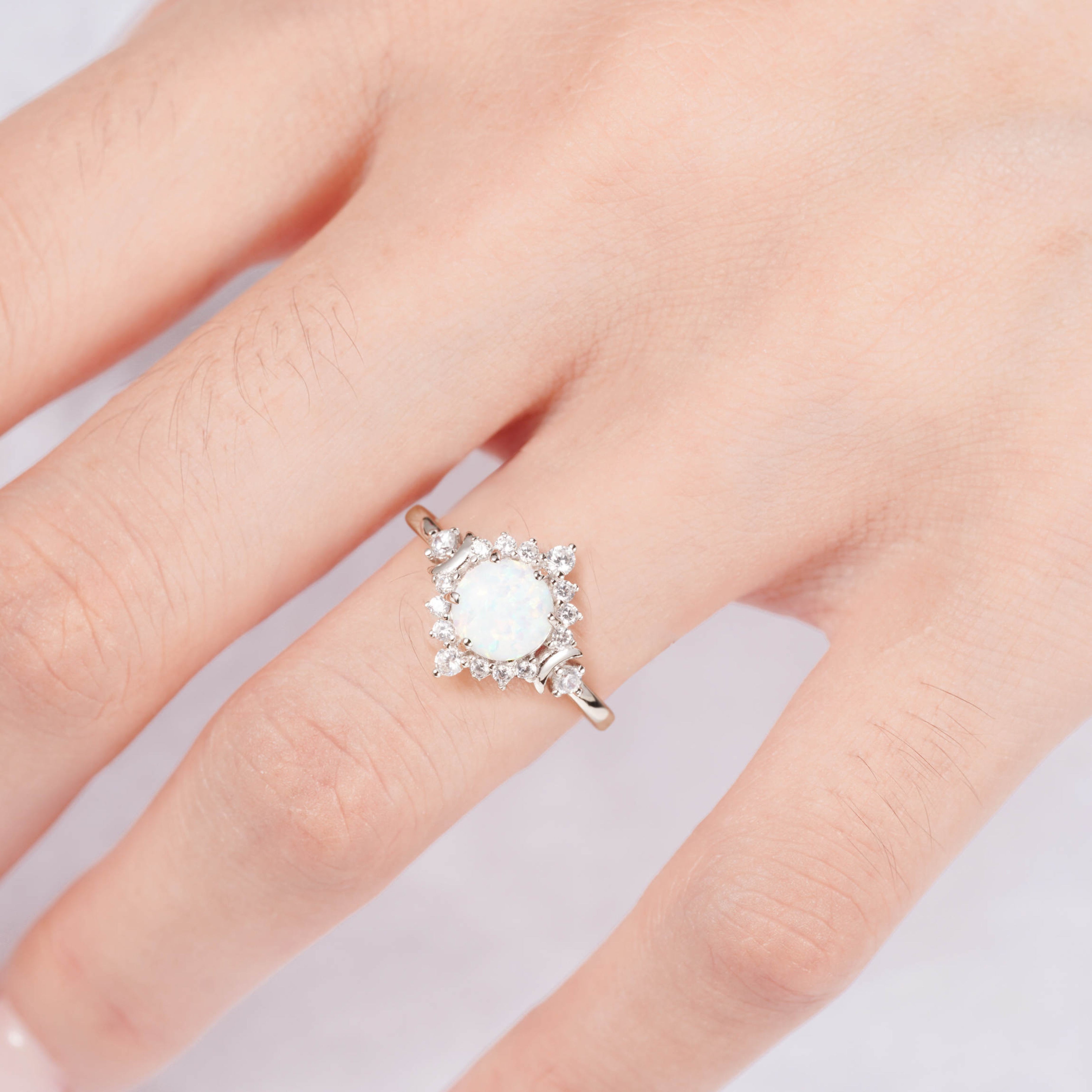 Hai Opal Ring Sterling Silver with color-shifting opal