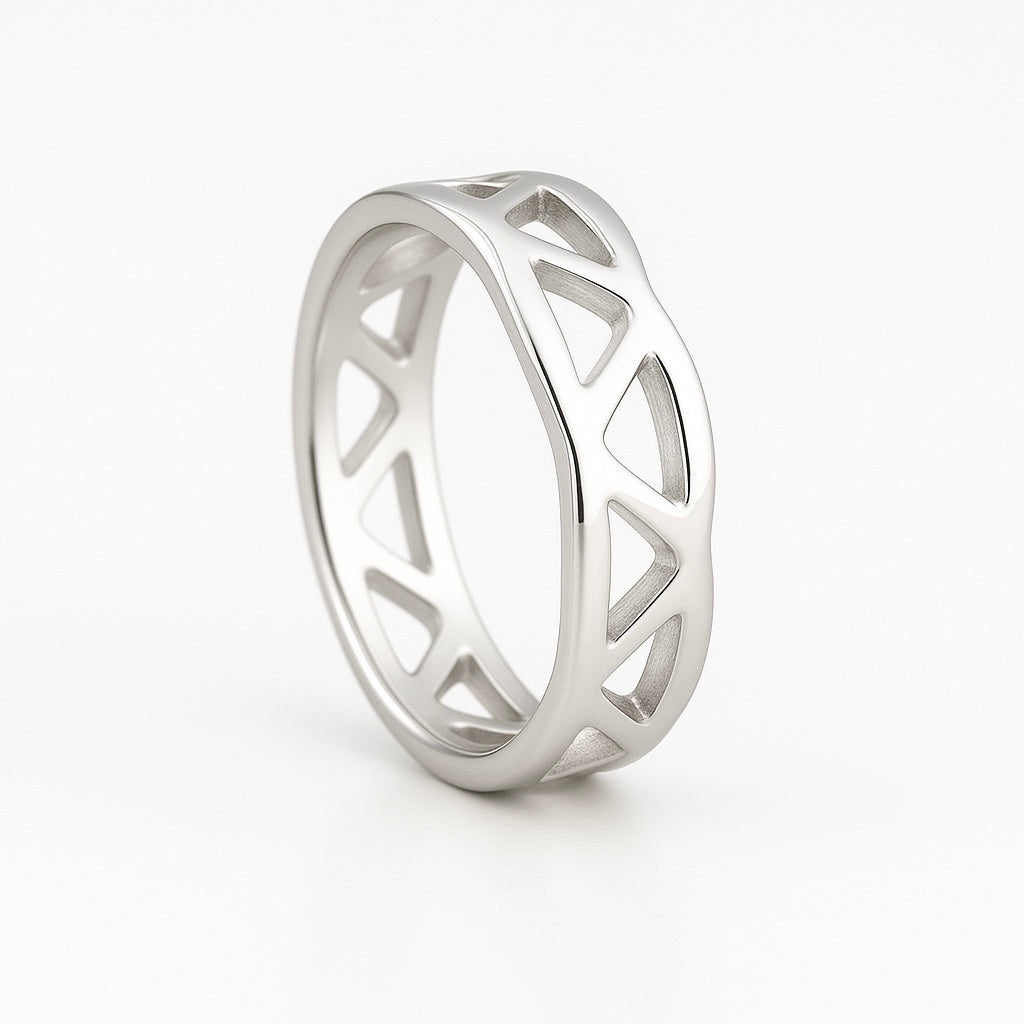 Josh Wavy Sterling Silver Men's Wedding Ring