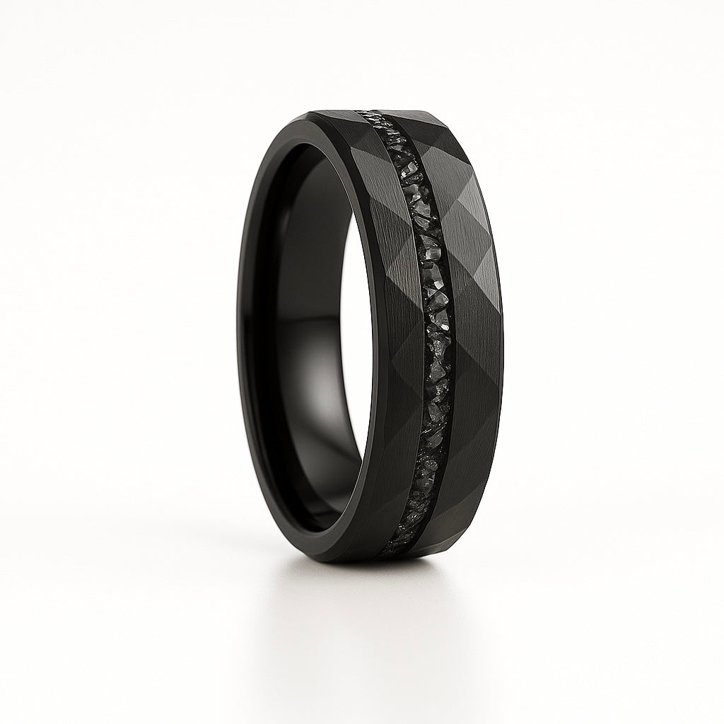 Andrew Meteorite Hammered Band